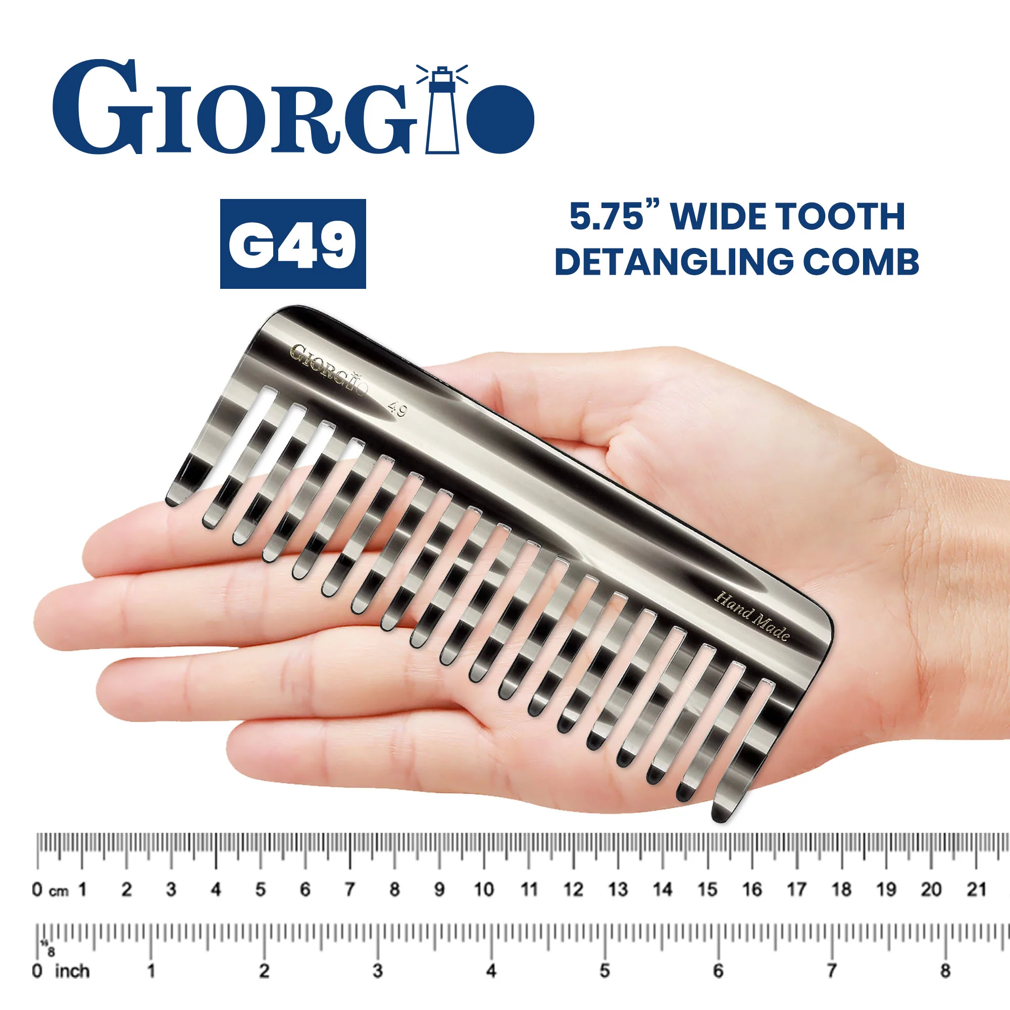 5.75" Deep Wide Tooth Detangling Comb - Image 8
