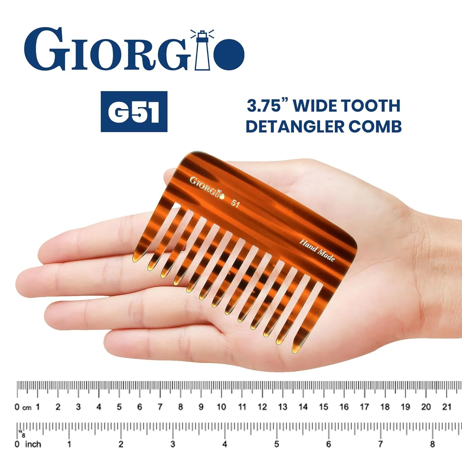3.75" Handmade Wide Tooth Detangling Pocket Comb - Image 2