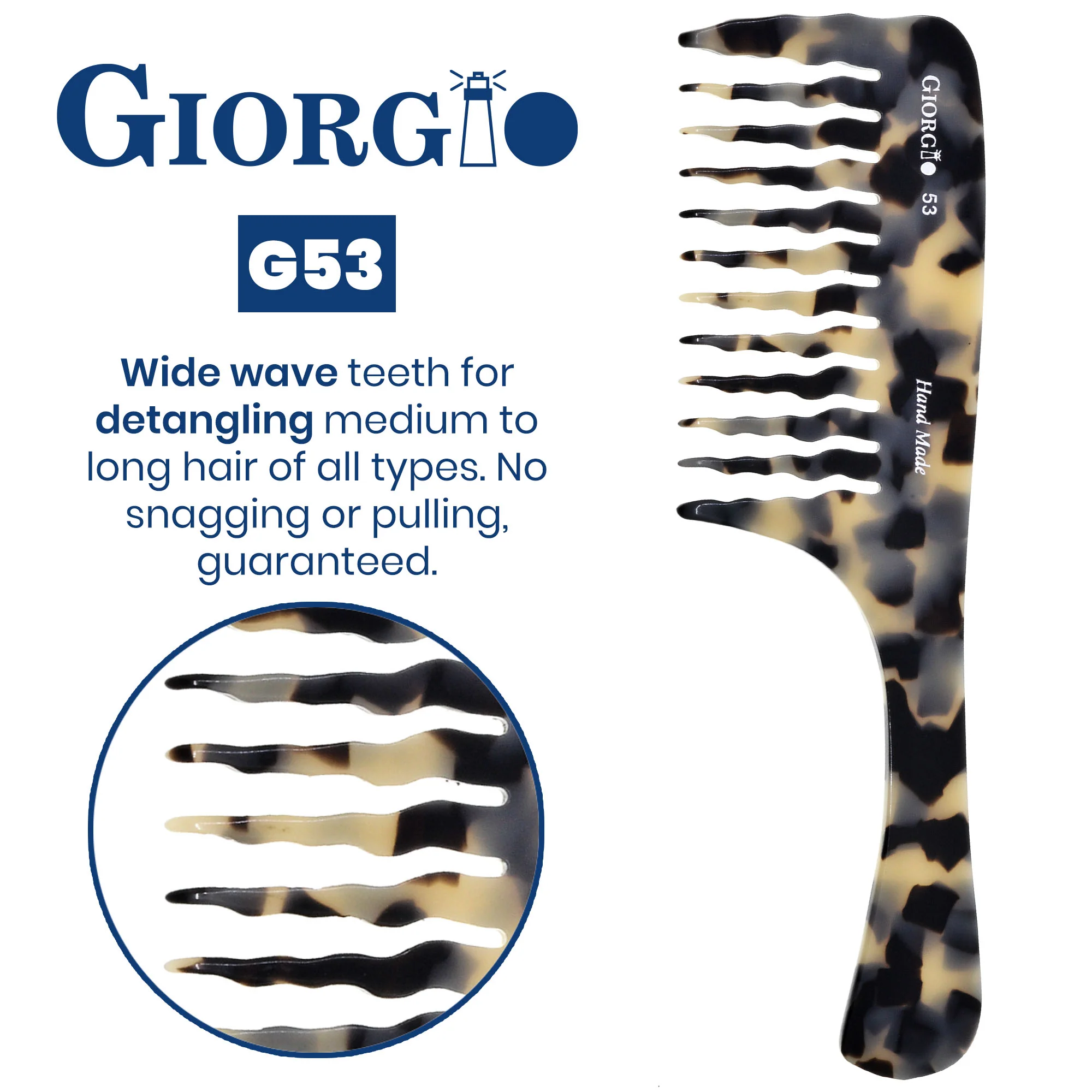 8" Handmade Wide Tooth Detangling Comb - Image 12