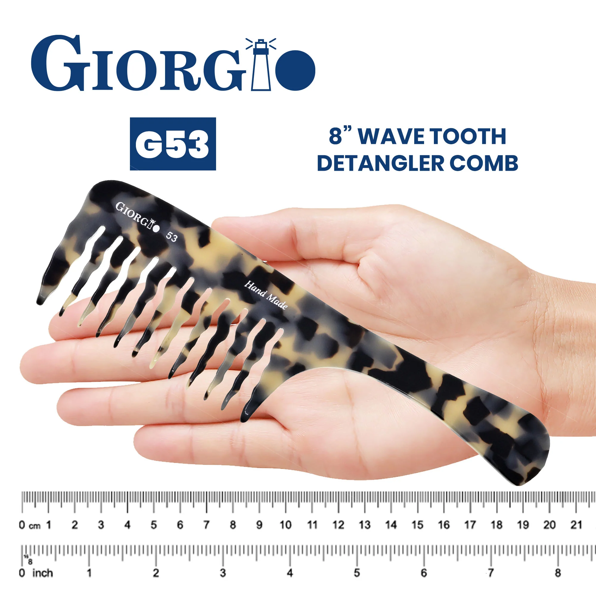 8" Handmade Wide Tooth Detangling Comb - Image 13
