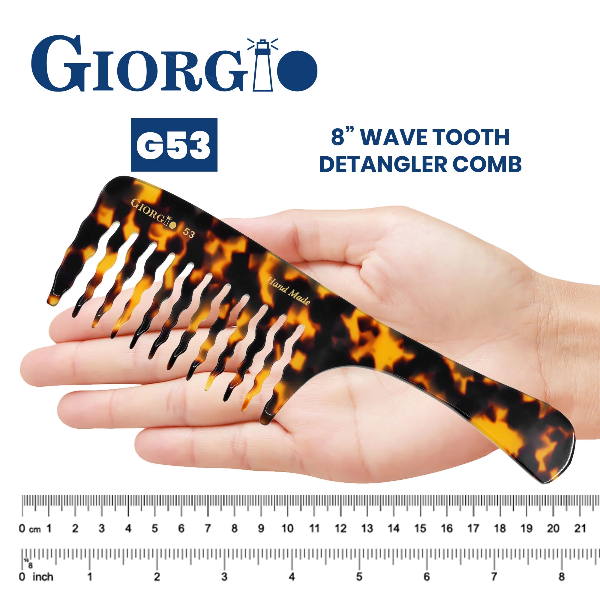 8" Handmade Wide Tooth Detangling Comb - Image 8