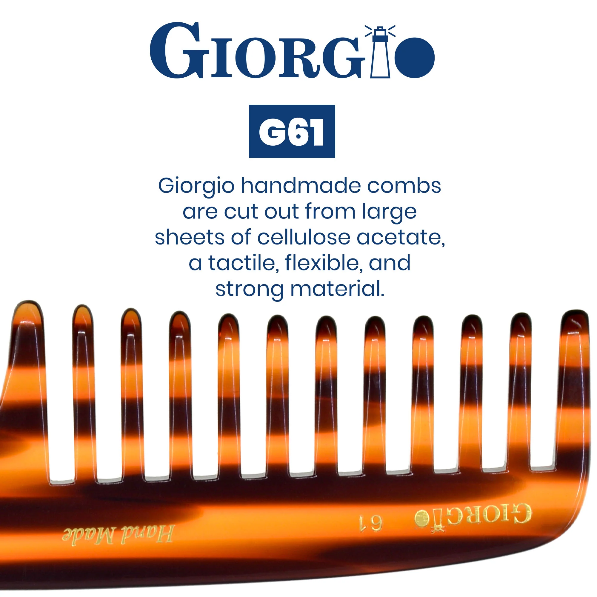 7" Handmade Wide Tooth Detangling Comb with Handle - Image 4