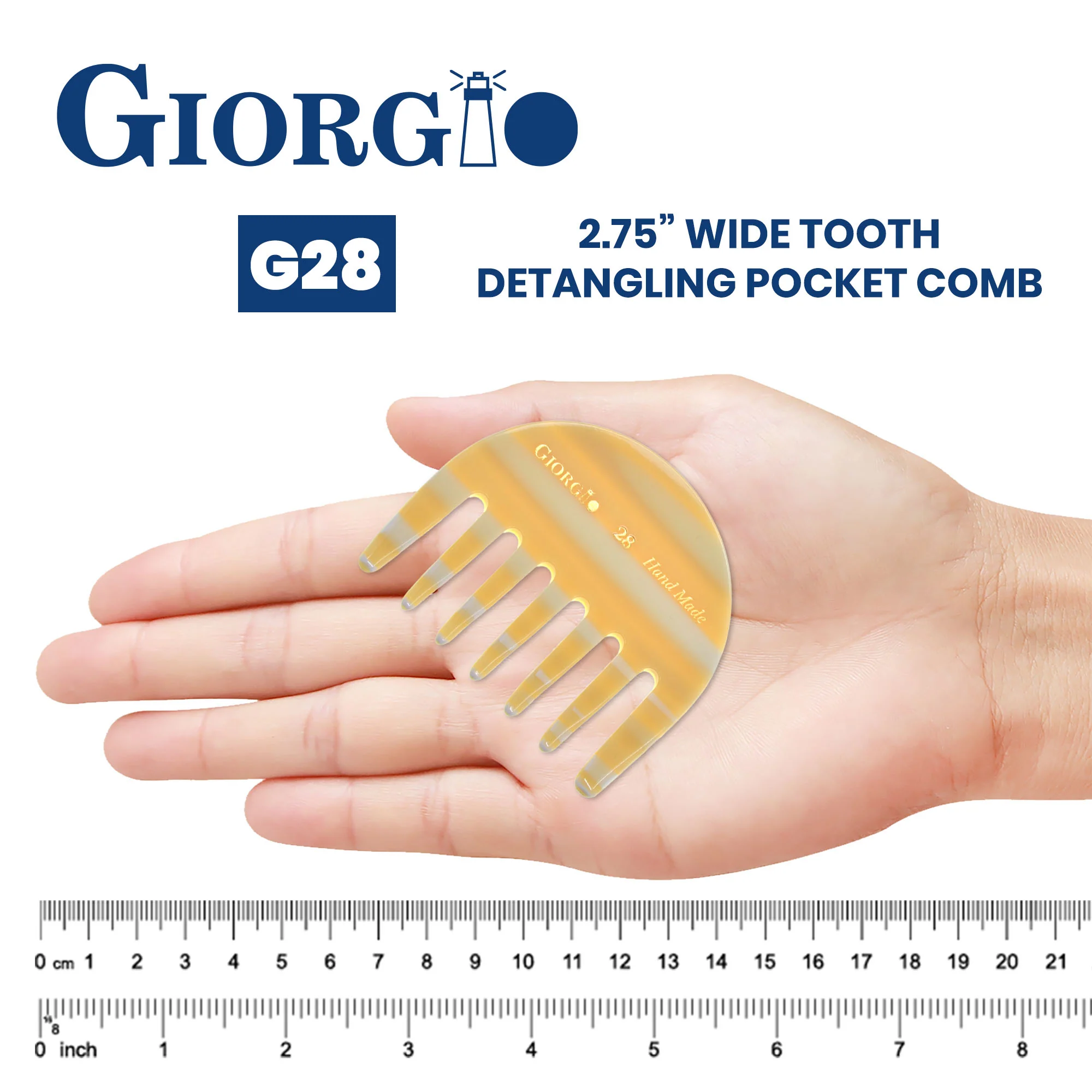 2.75" Wide Tooth Detangling Pocket Comb - Image 13