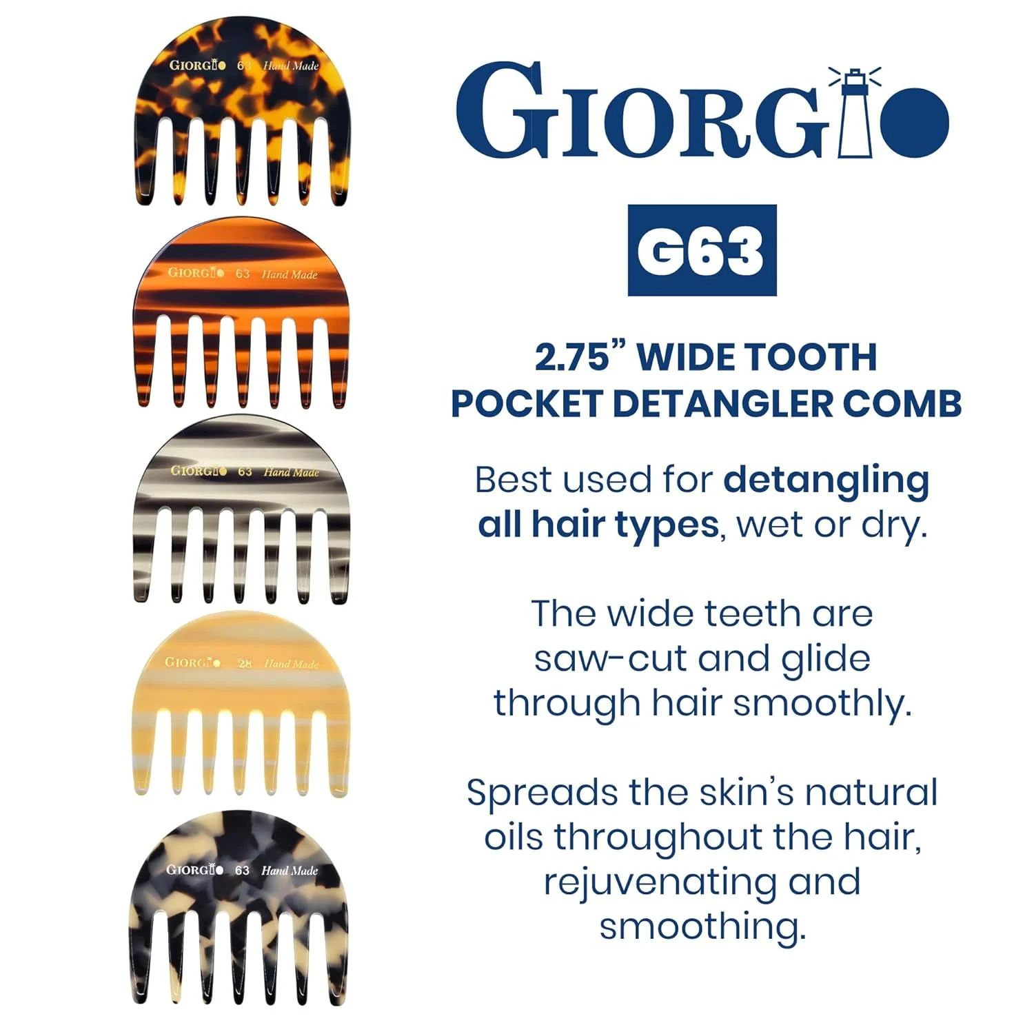 2.75" Wide Tooth Detangling Pocket Comb - Image 25