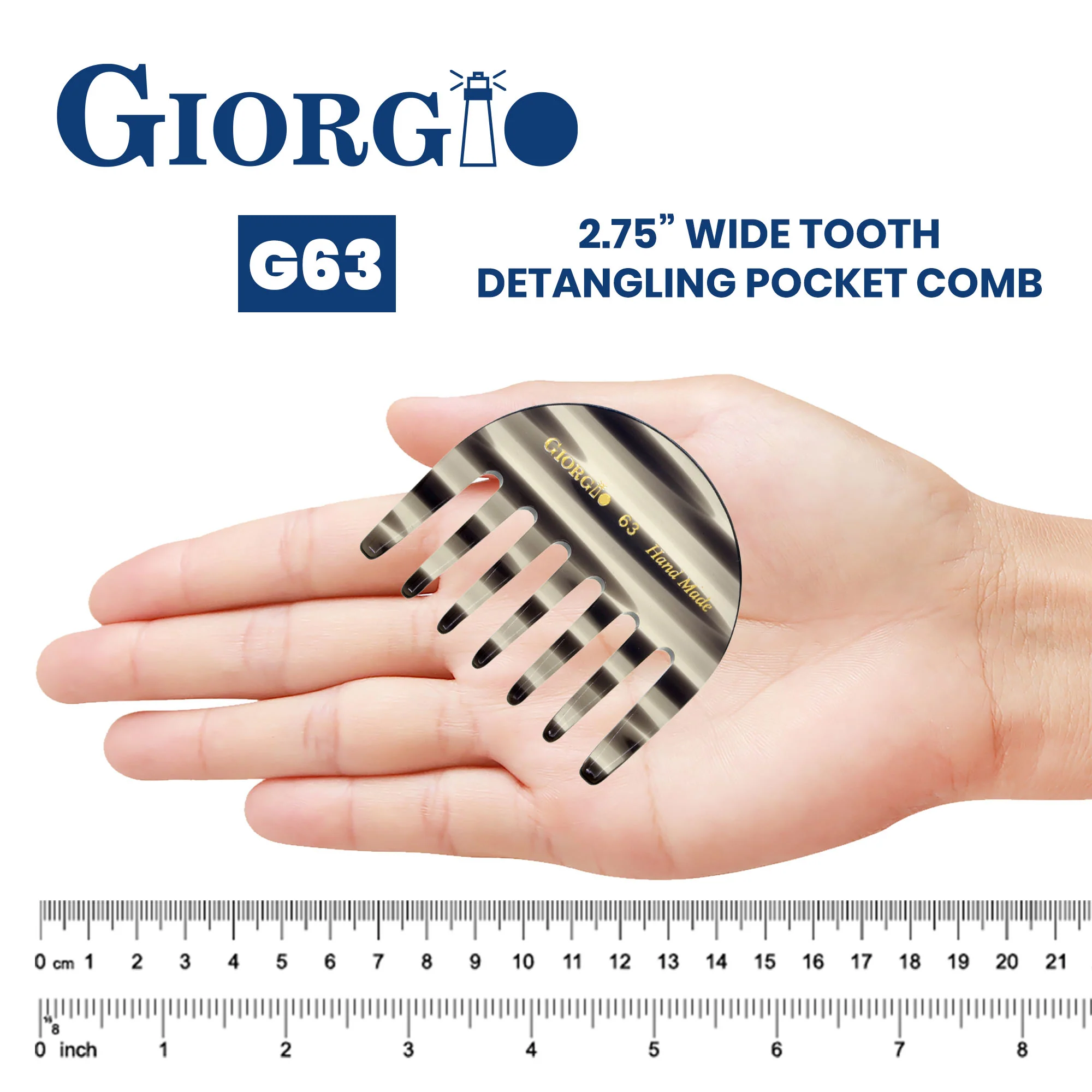 2.75" Wide Tooth Detangling Pocket Comb - Image 8