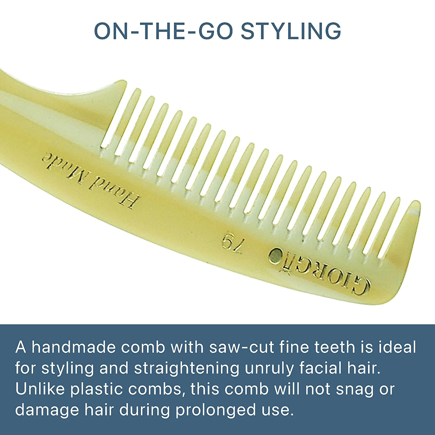 4.75" Handmade Fine Tooth Beard and Mustache Pocket Comb - Image 8