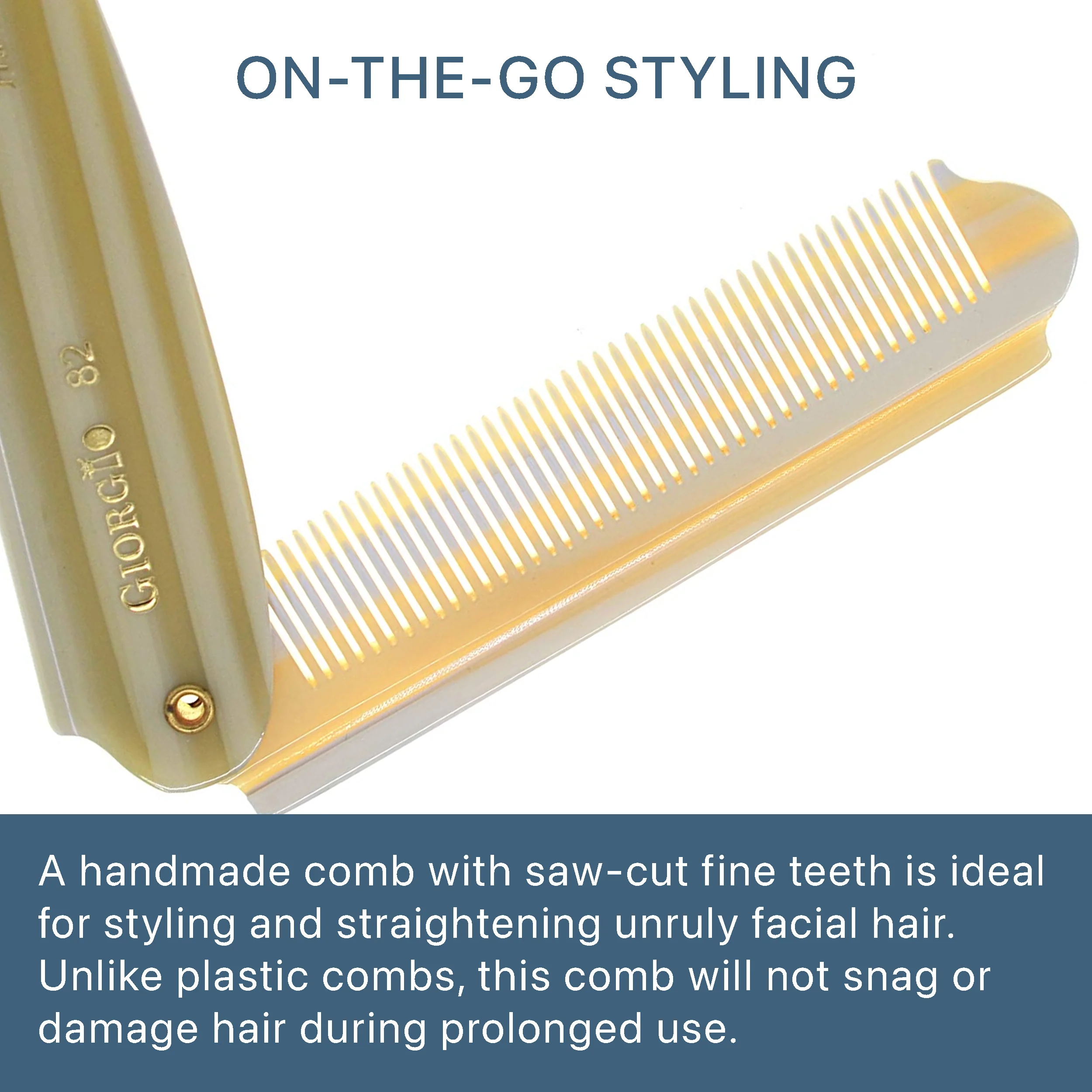 7.85" Handmade Fine Tooth Folding Pocket Comb - Image 8