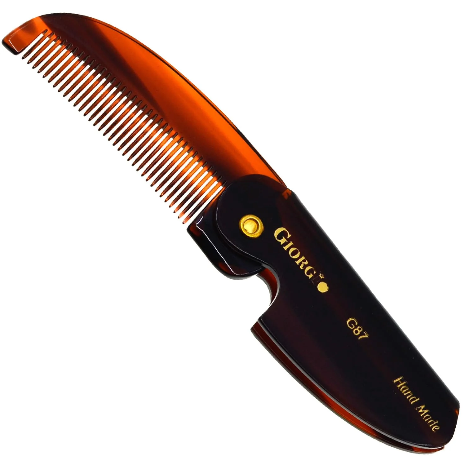 4.5" Handmade Fine Tooth Contoured Folding Pocket Comb - Image 11