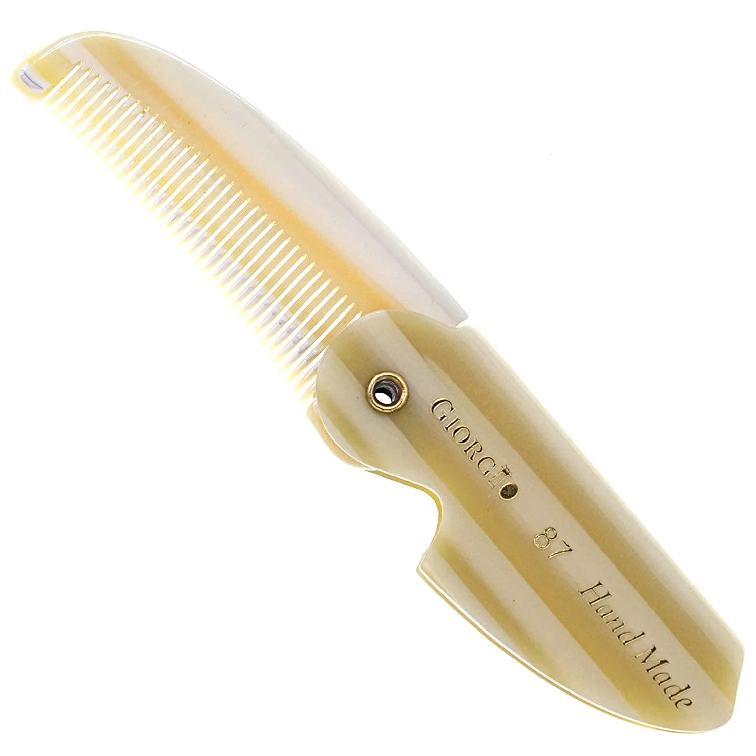 4.5" Handmade Fine Tooth Contoured Folding Pocket Comb - Image 6