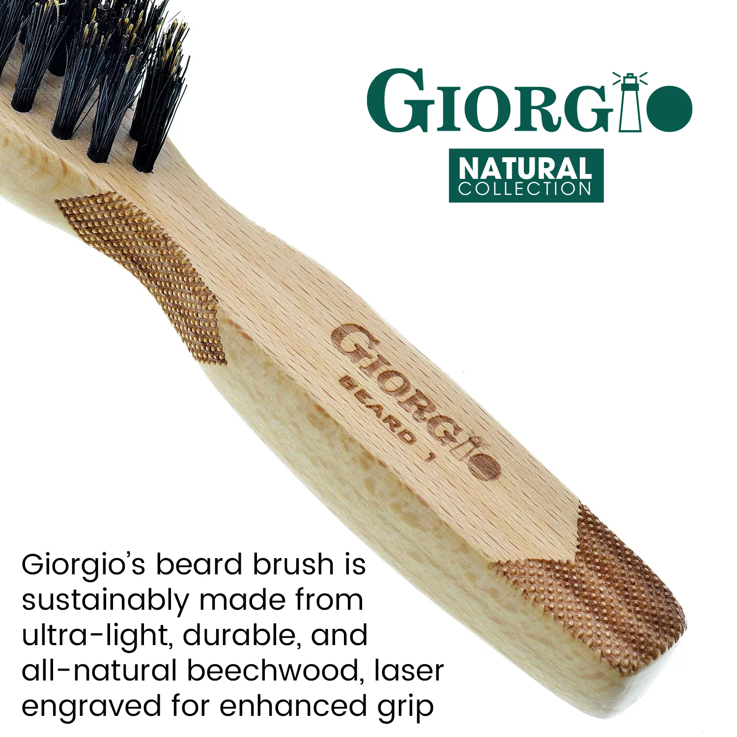 Naturals 6" Boar Bristle Travel Size Beard Brush - Image 4