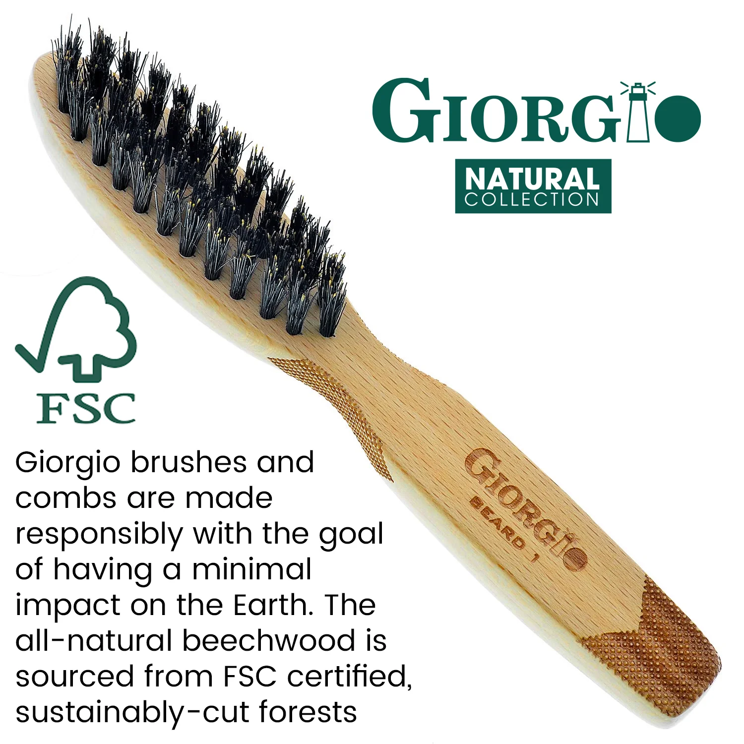 Naturals 6" Boar Bristle Travel Size Beard Brush - Image 5