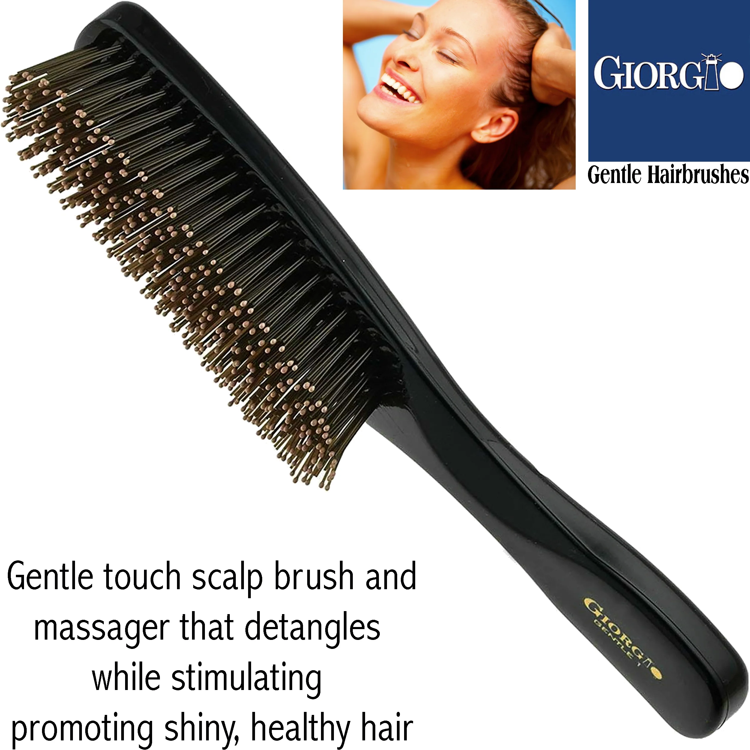 Gentle 7.75" Nylon Bristle Scalp Sensitive Hair Brush - Image 10
