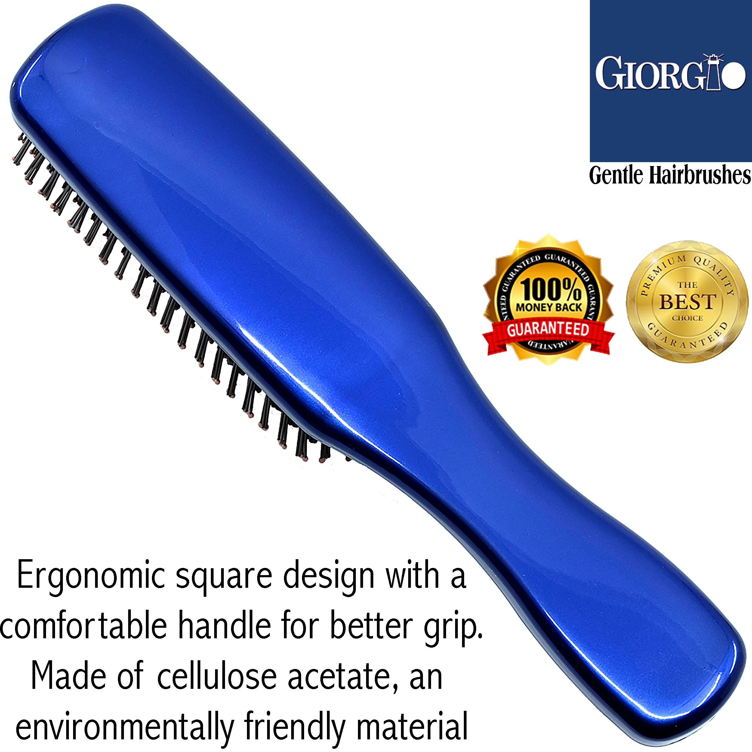 Gentle 7.75" Nylon Bristle Scalp Sensitive Hair Brush - Image 4