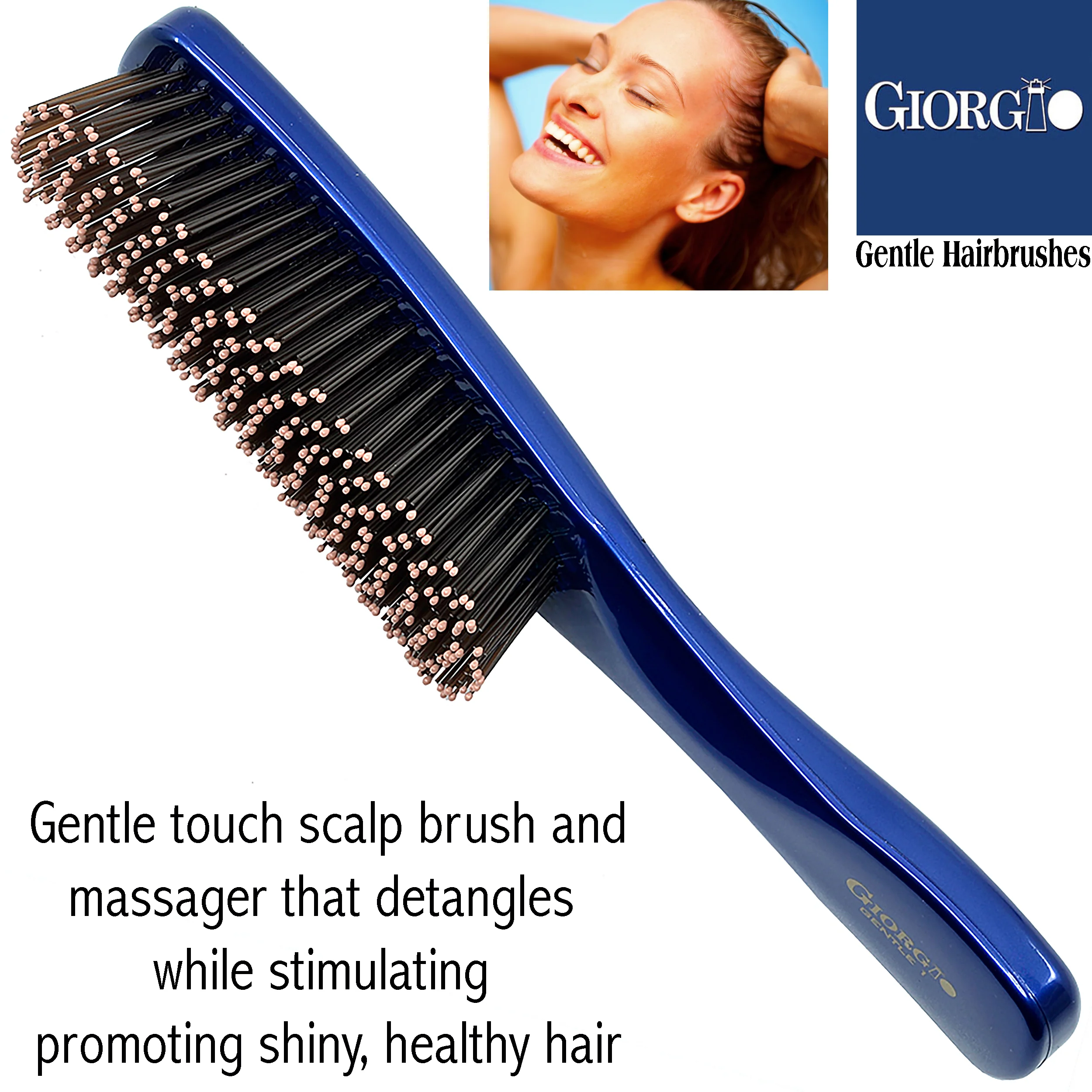 Gentle 7.75" Nylon Bristle Scalp Sensitive Hair Brush - Image 5