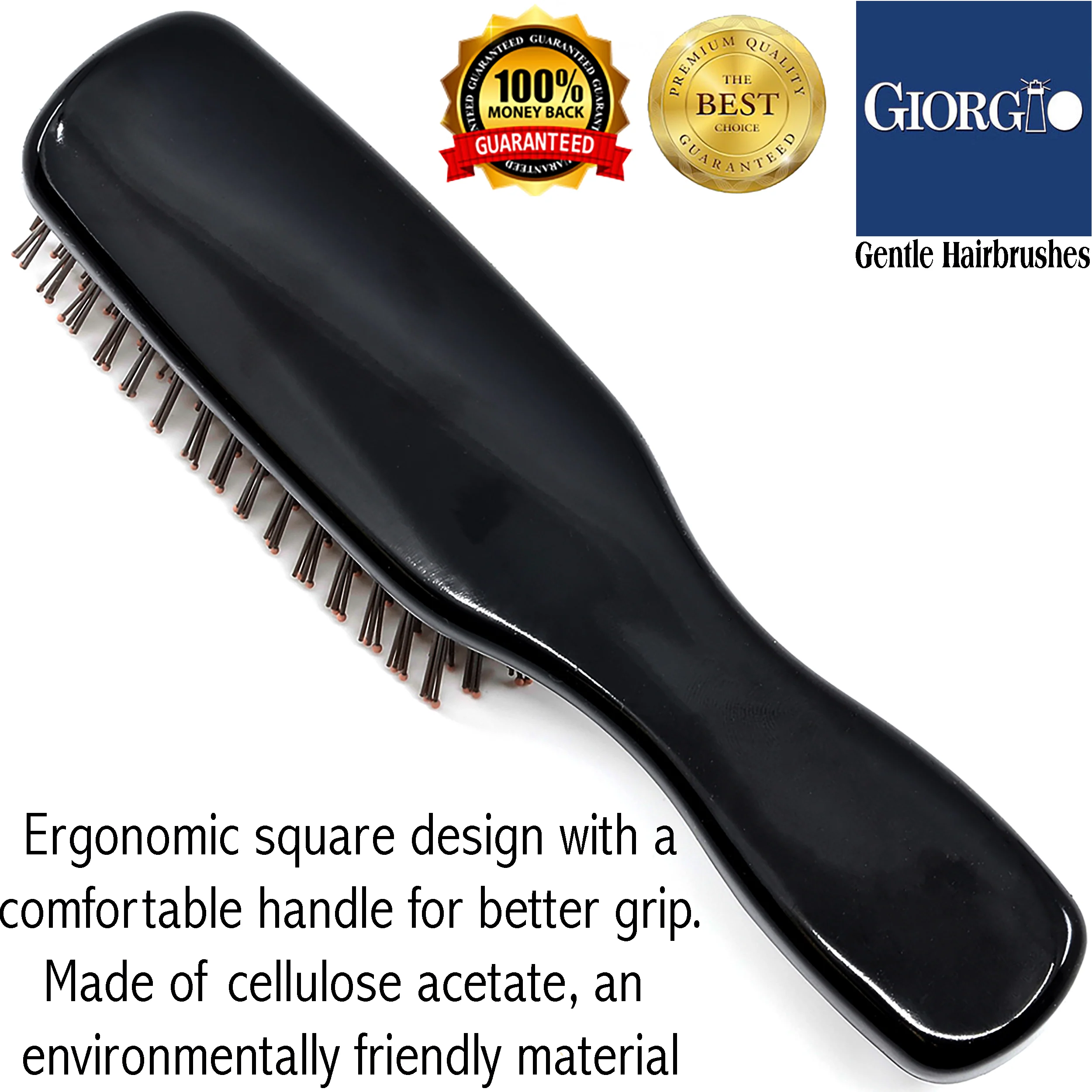 Gentle 6.5" Nylon Bristle Scalp Sensitive Travel Size Hair Brush - Image 11