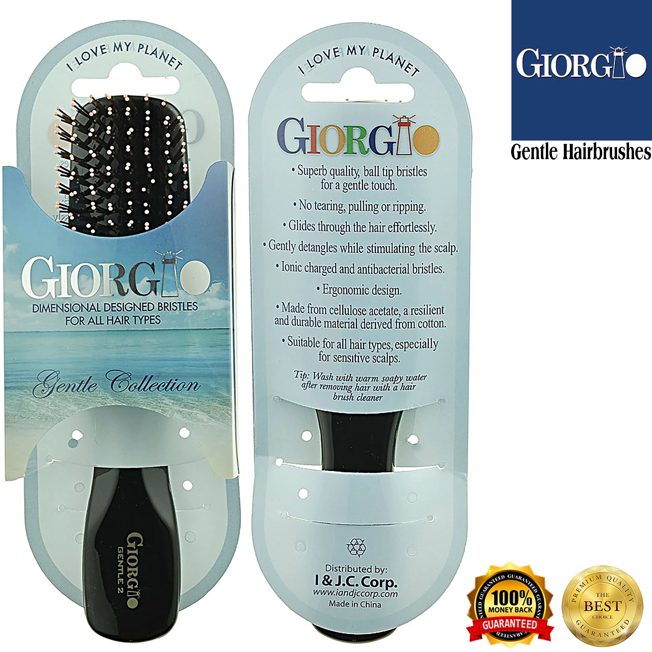 Gentle 6.5" Nylon Bristle Scalp Sensitive Travel Size Hair Brush - Image 12