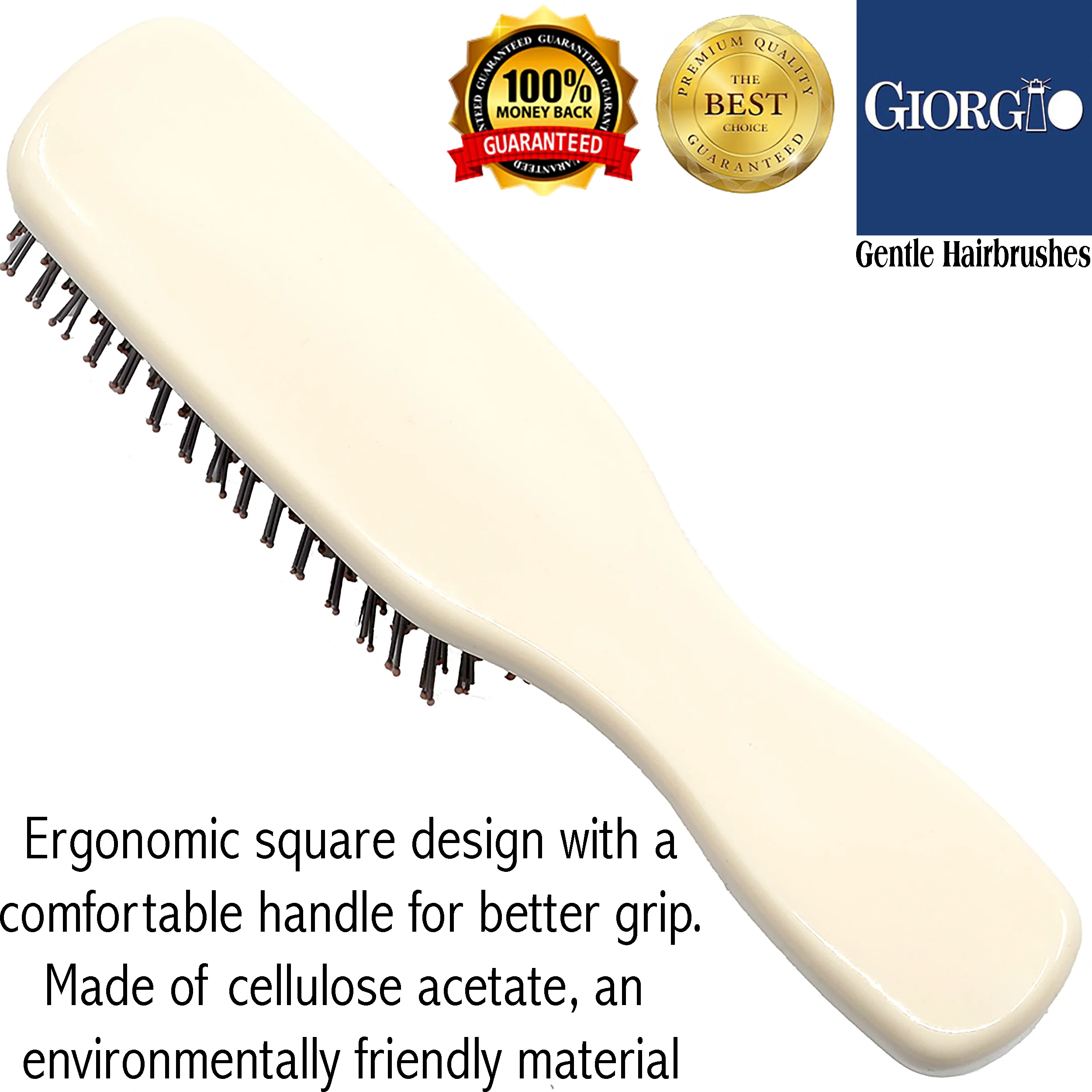 Gentle 6.5" Nylon Bristle Scalp Sensitive Travel Size Hair Brush - Image 17