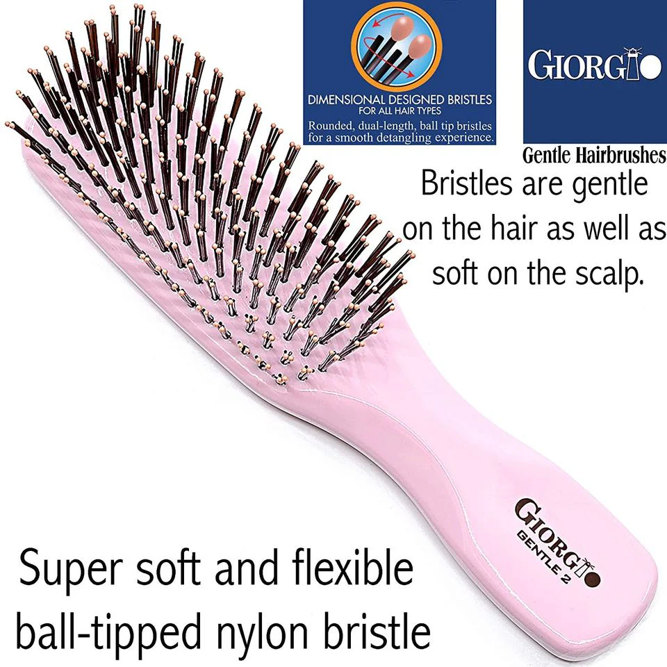 Gentle 6.5" Nylon Bristle Scalp Sensitive Travel Size Hair Brush - Image 22