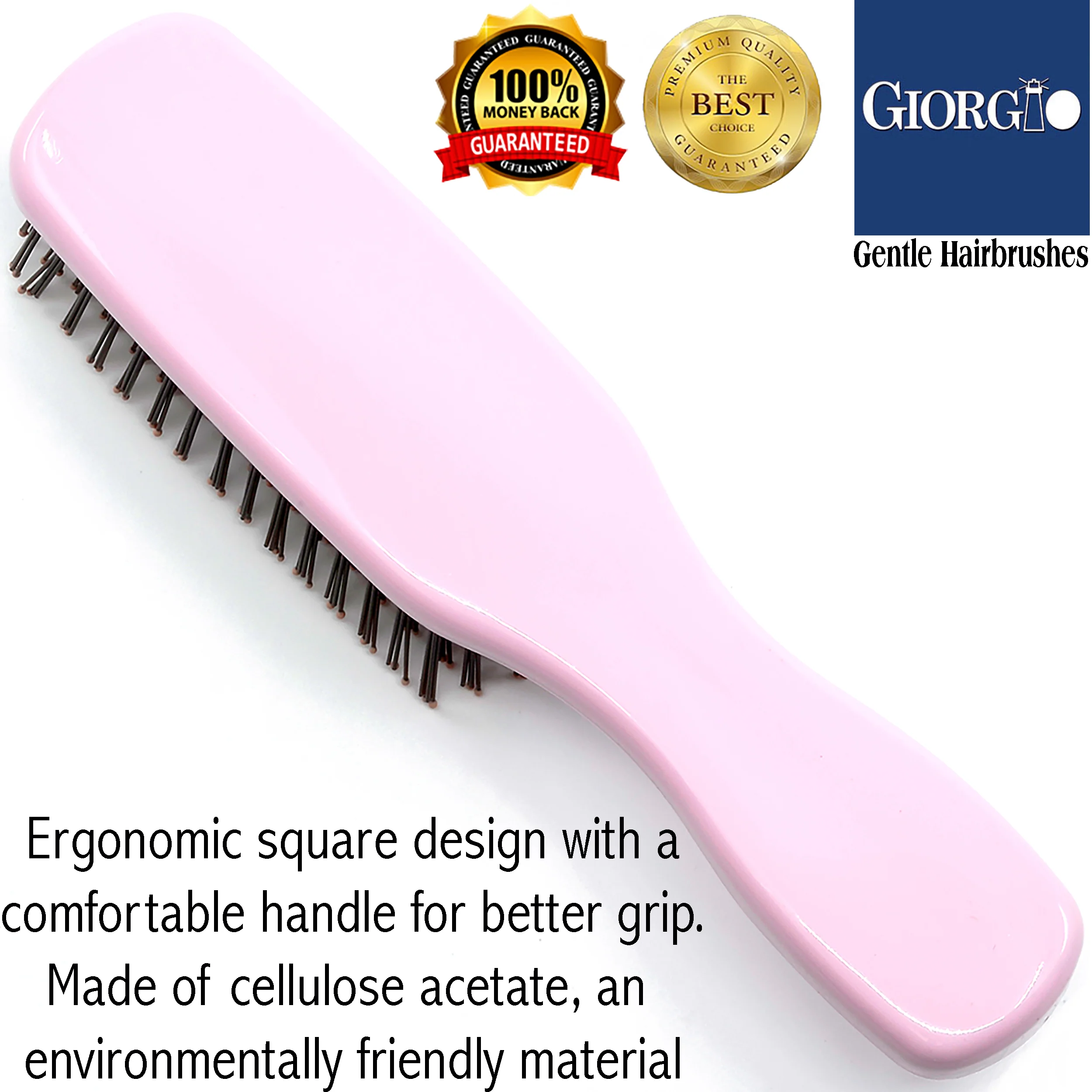 Gentle 6.5" Nylon Bristle Scalp Sensitive Travel Size Hair Brush - Image 23