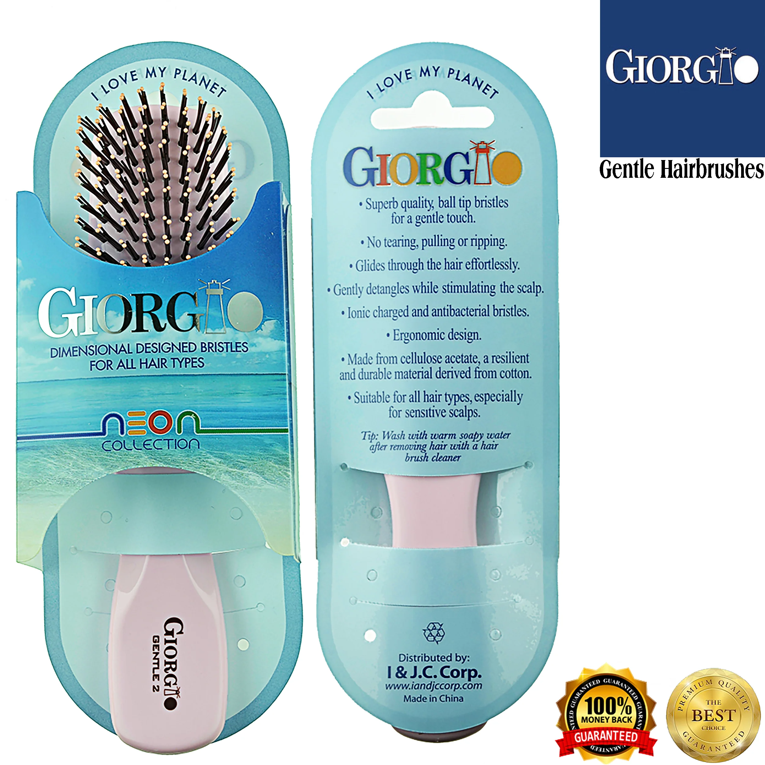 Gentle 6.5" Nylon Bristle Scalp Sensitive Travel Size Hair Brush - Image 24