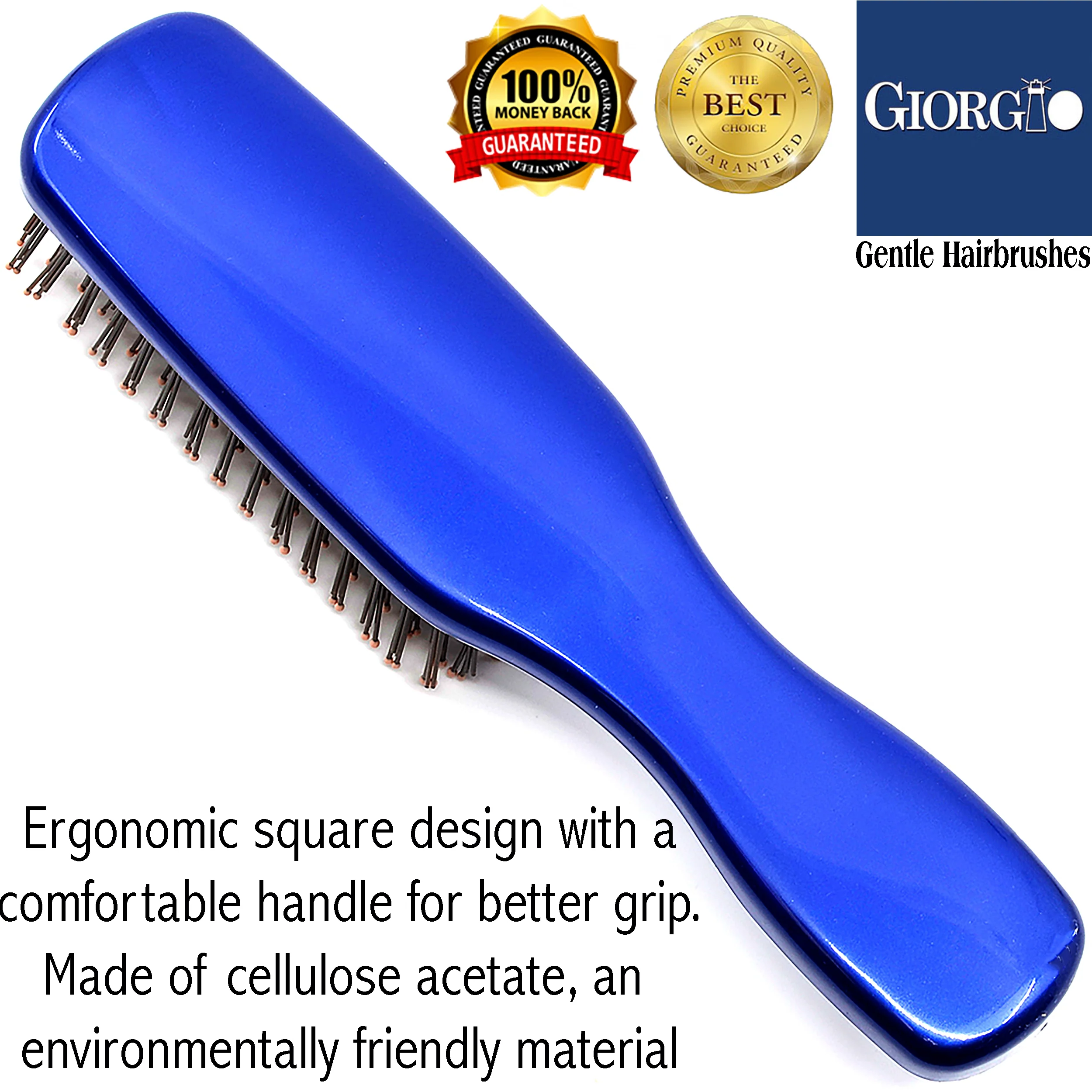 Gentle 6.5" Nylon Bristle Scalp Sensitive Travel Size Hair Brush - Image 5