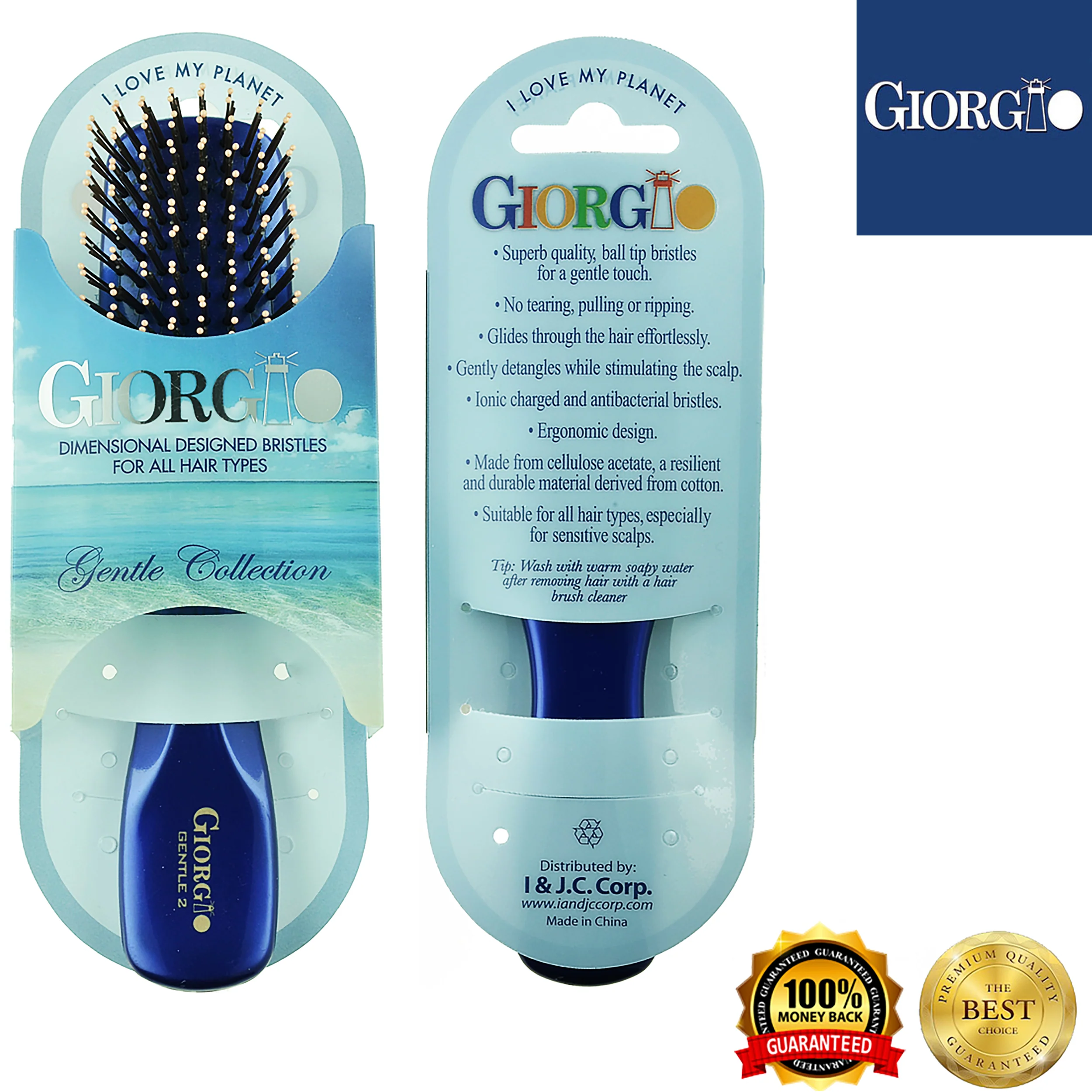 Gentle 6.5" Nylon Bristle Scalp Sensitive Travel Size Hair Brush - Image 6