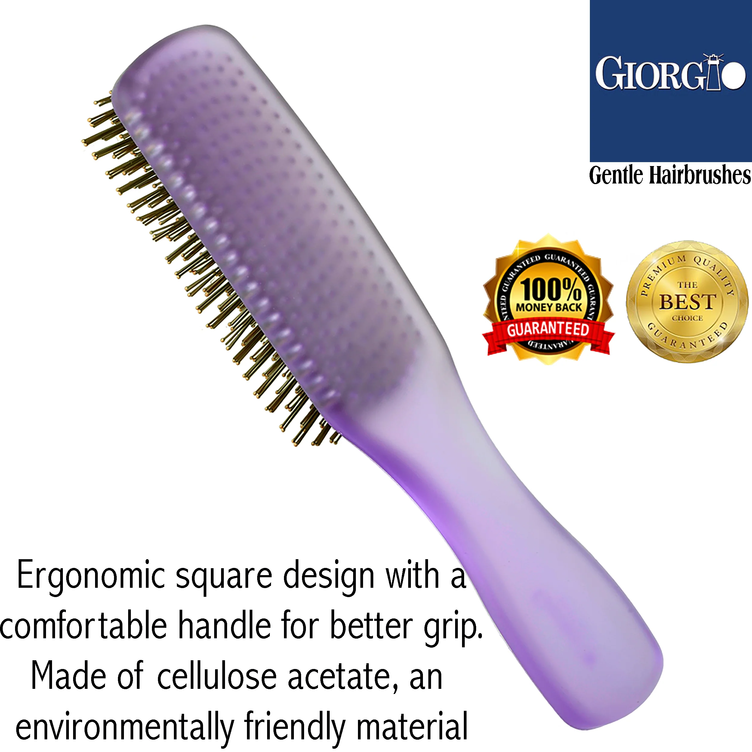Gentle Neon 7.75" Nylon Bristle Scalp Sensitive Hair Brush - Image 12