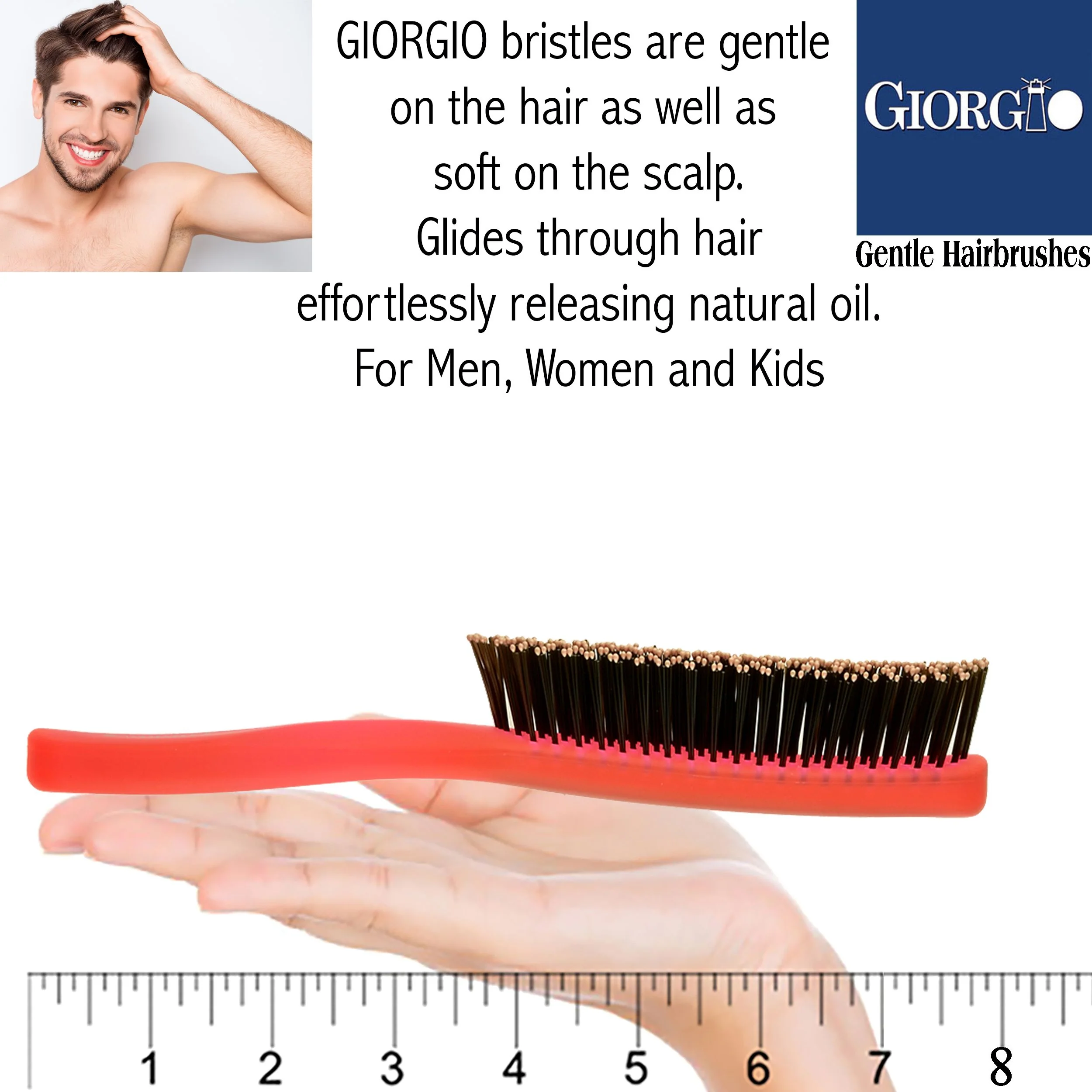Gentle Neon 7.75" Nylon Bristle Scalp Sensitive Hair Brush - Image 14