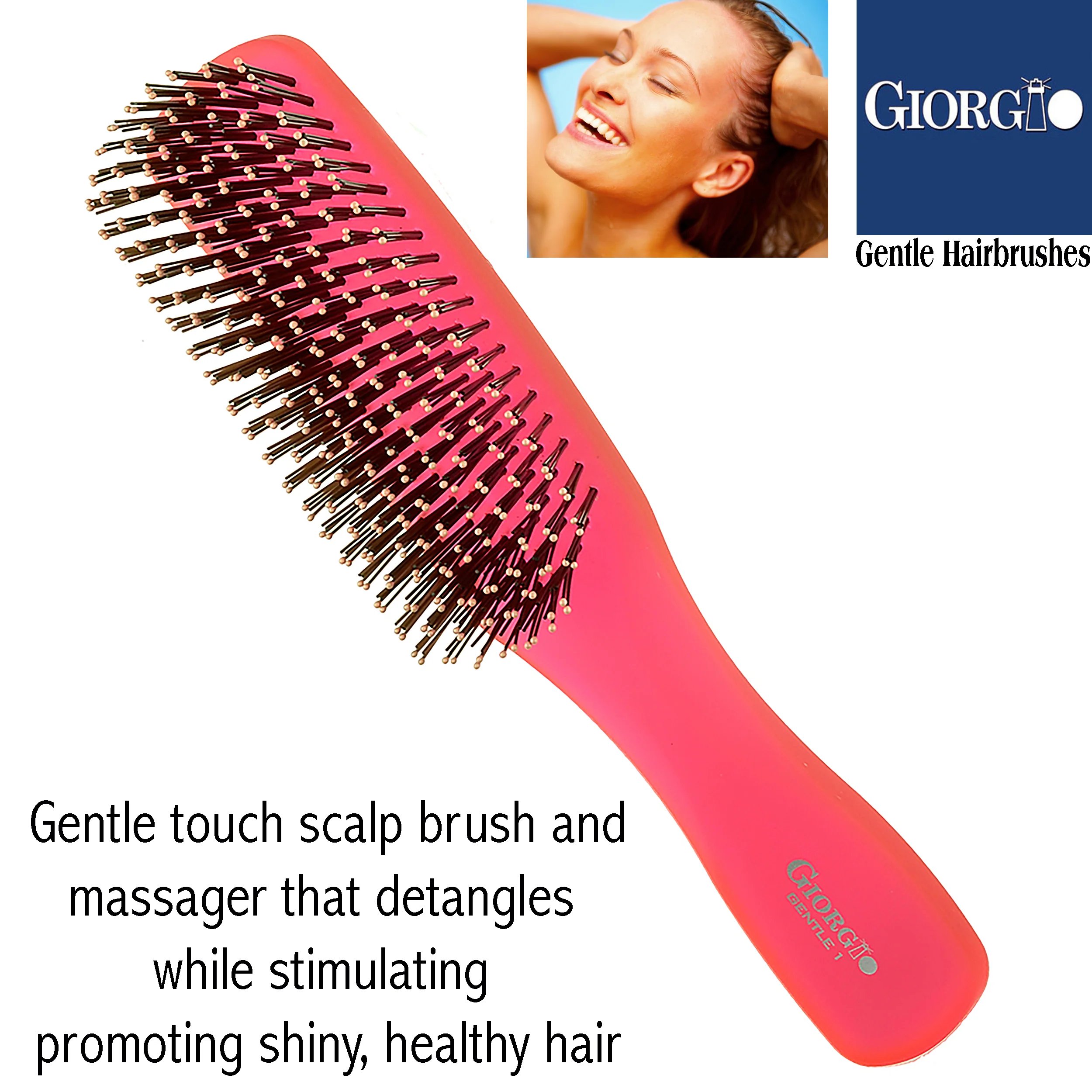 Gentle Neon 7.75" Nylon Bristle Scalp Sensitive Hair Brush - Image 15