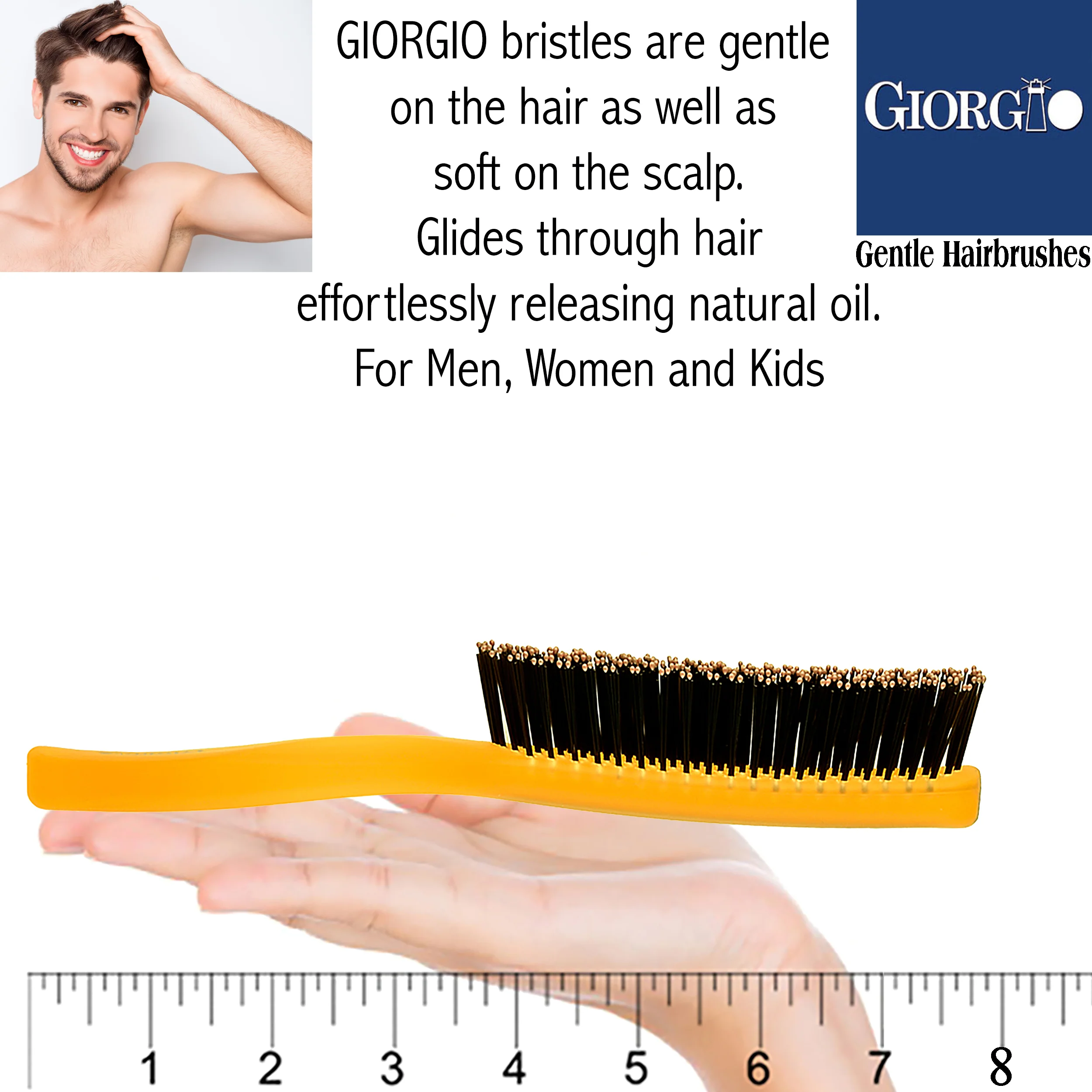 Gentle Neon 7.75" Nylon Bristle Scalp Sensitive Hair Brush - Image 20