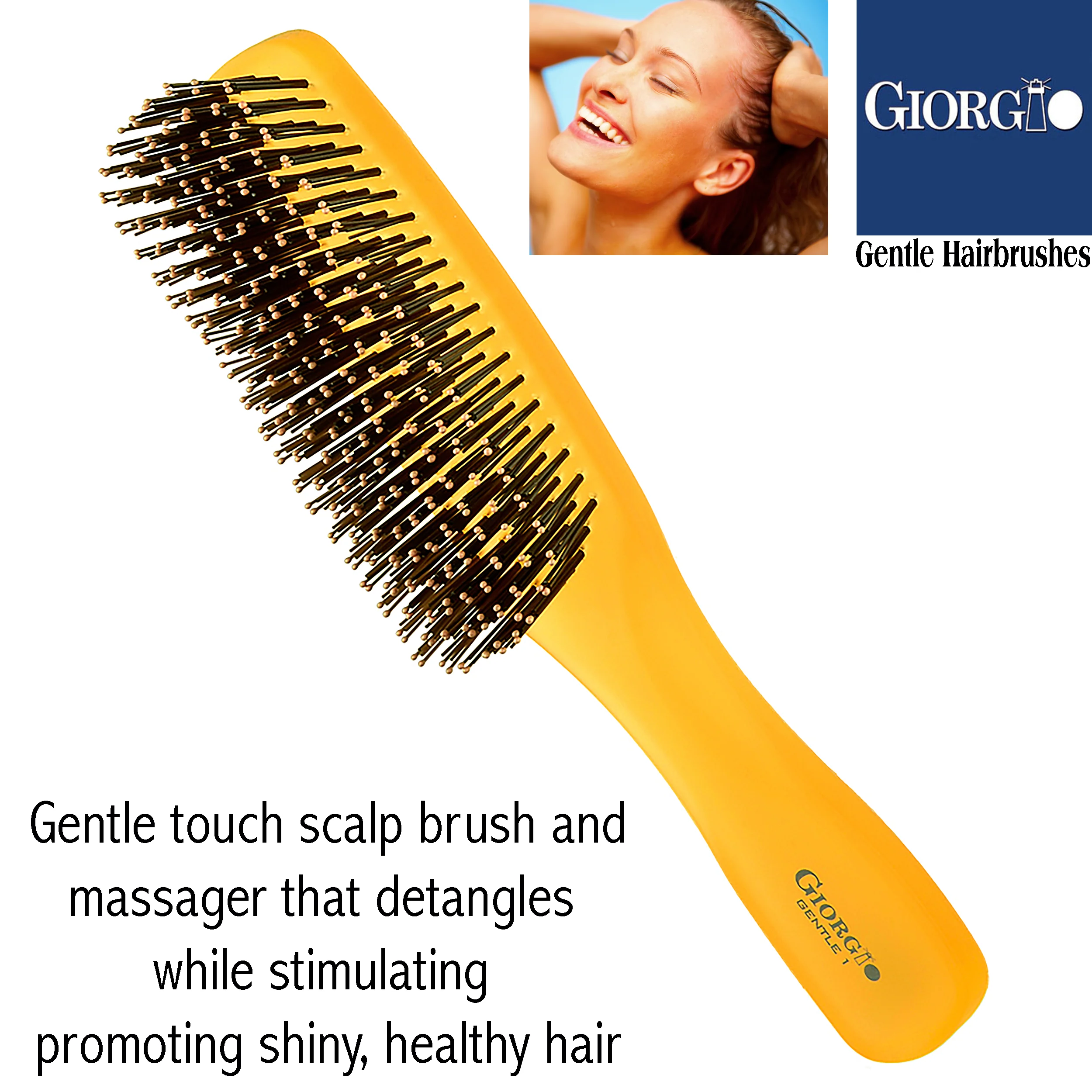 Gentle Neon 7.75" Nylon Bristle Scalp Sensitive Hair Brush - Image 21