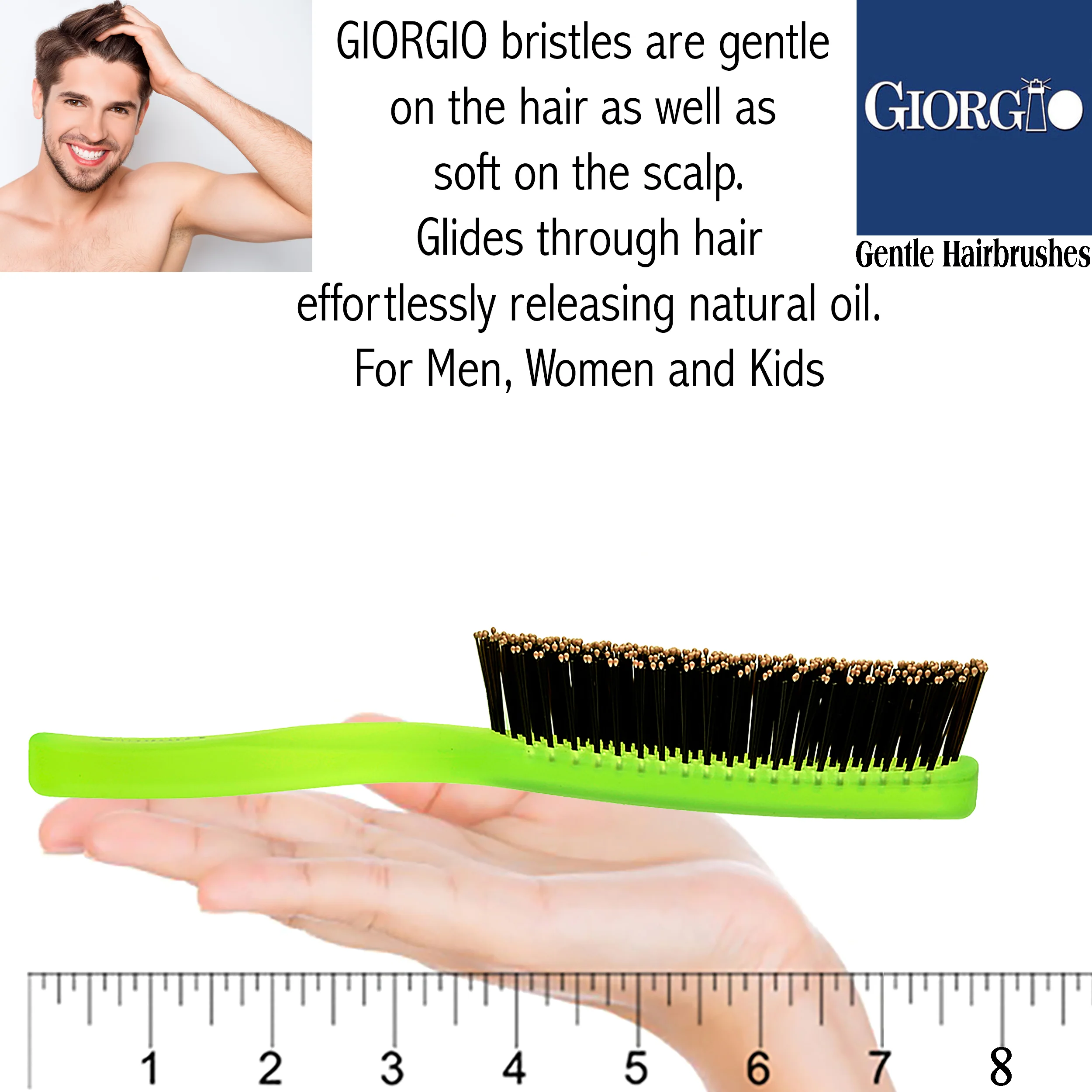 Gentle Neon 7.75" Nylon Bristle Scalp Sensitive Hair Brush - Image 26