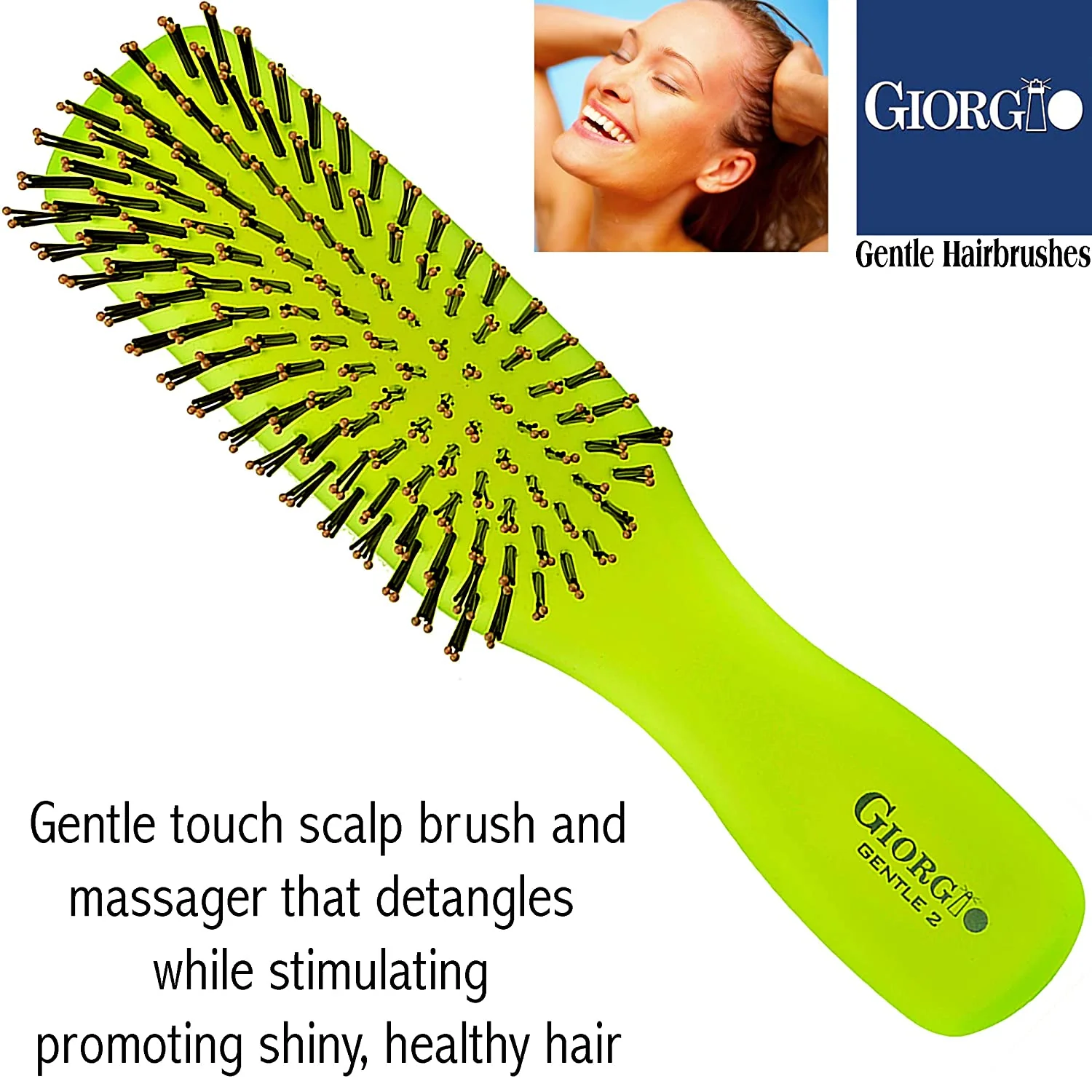Gentle Neon 7.75" Nylon Bristle Scalp Sensitive Hair Brush - Image 27