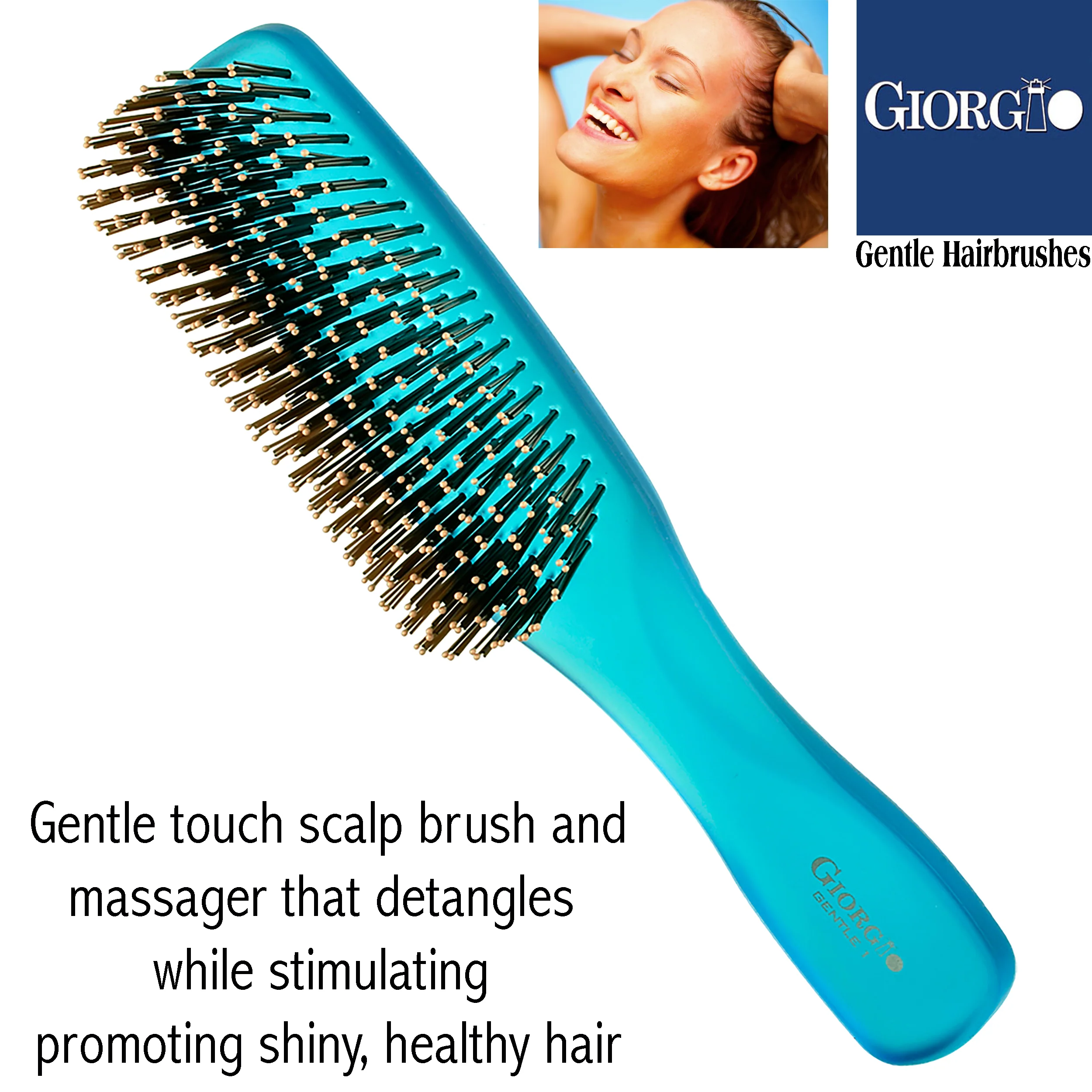 Gentle Neon 7.75" Nylon Bristle Scalp Sensitive Hair Brush - Image 3