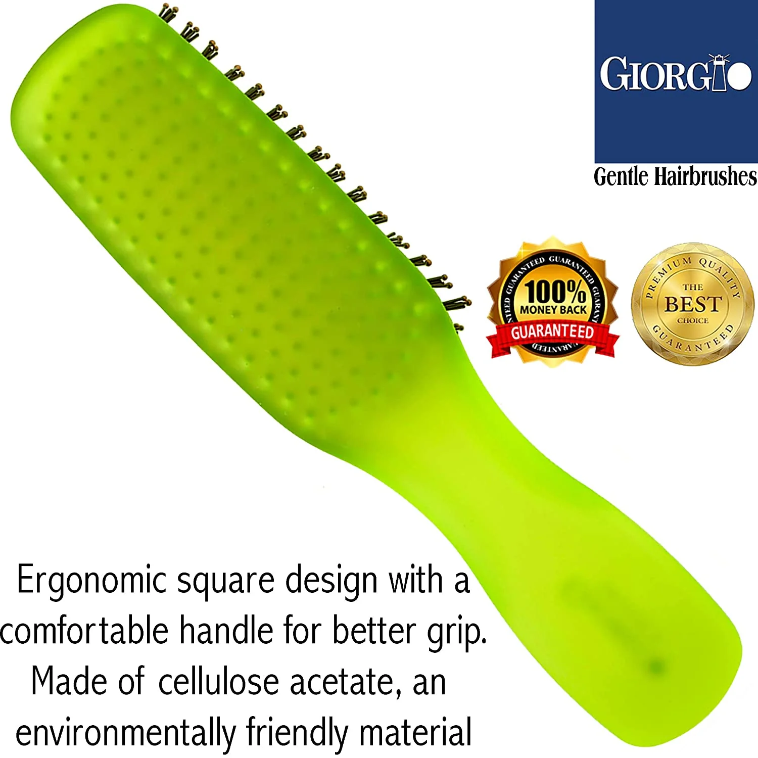 Gentle Neon 7.75" Nylon Bristle Scalp Sensitive Hair Brush - Image 30
