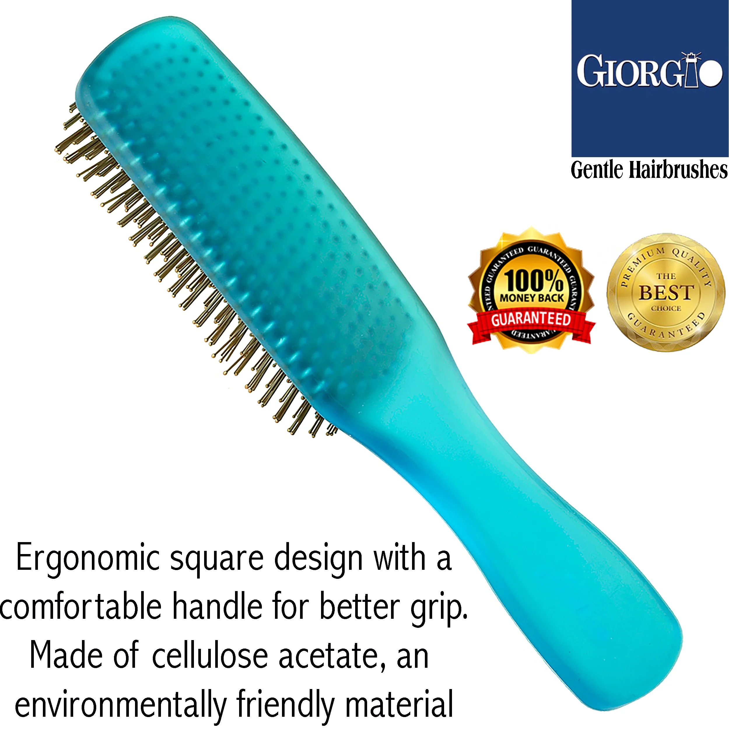 Gentle Neon 7.75" Nylon Bristle Scalp Sensitive Hair Brush - Image 6
