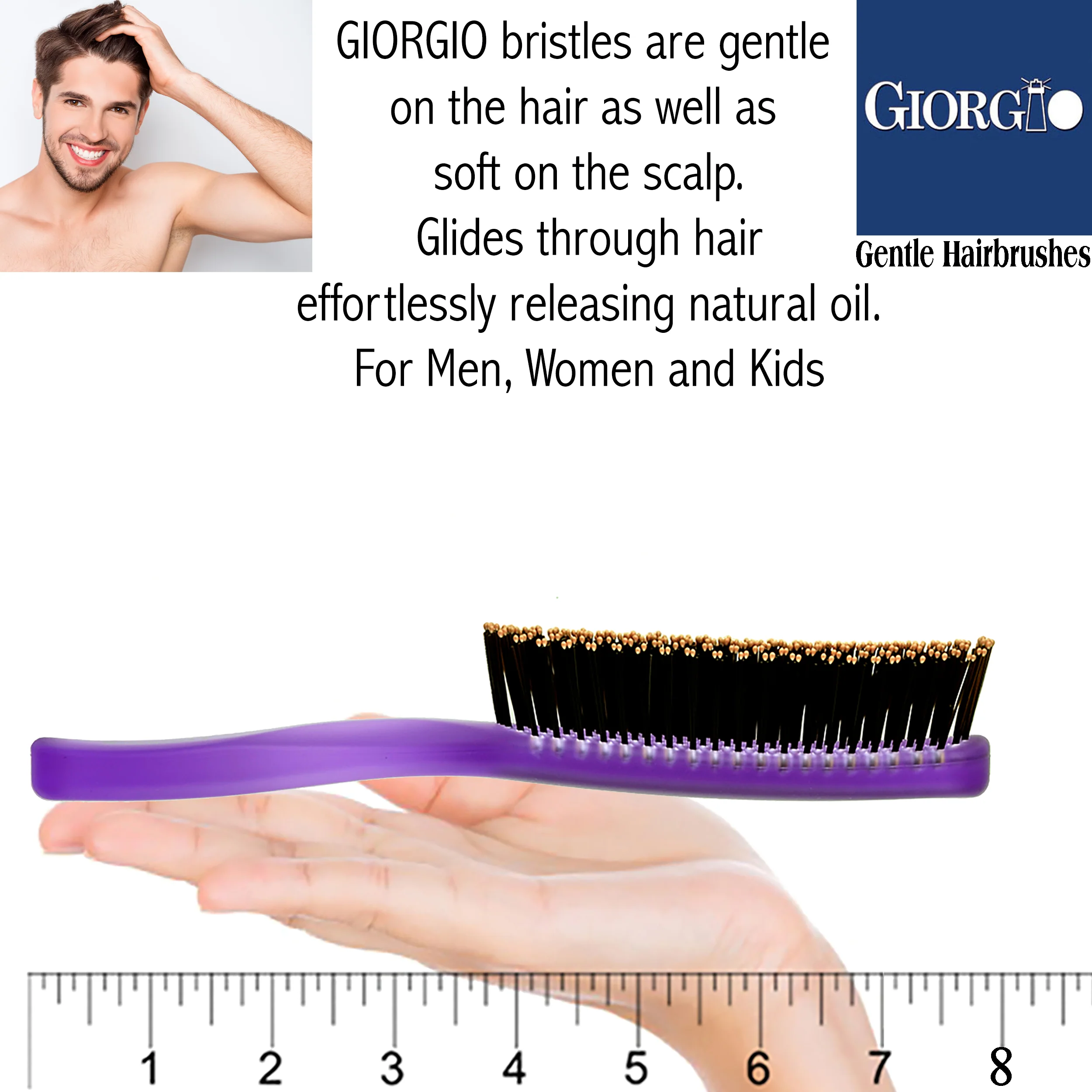 Gentle Neon 7.75" Nylon Bristle Scalp Sensitive Hair Brush - Image 8
