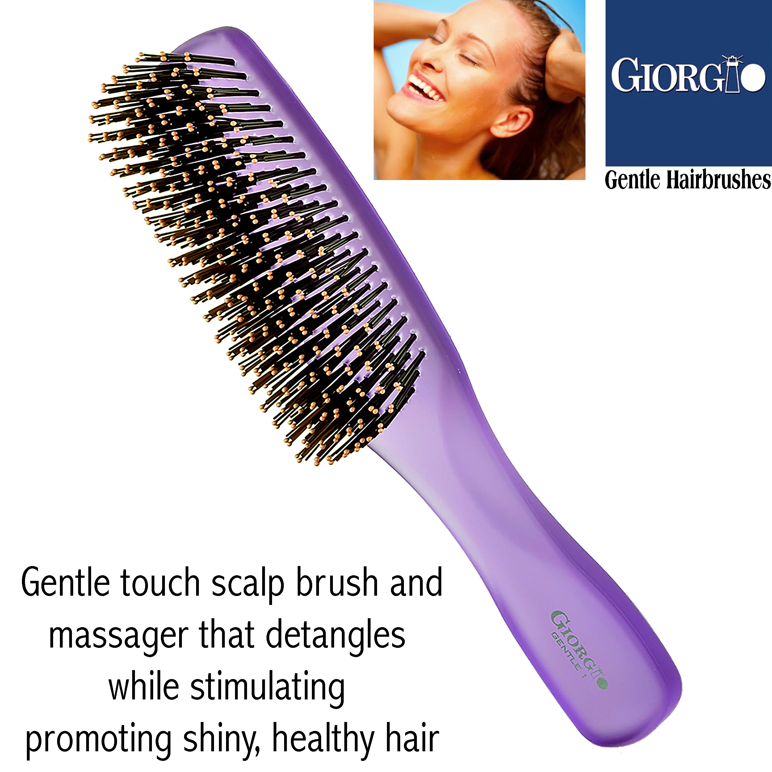 Gentle Neon 7.75" Nylon Bristle Scalp Sensitive Hair Brush - Image 9