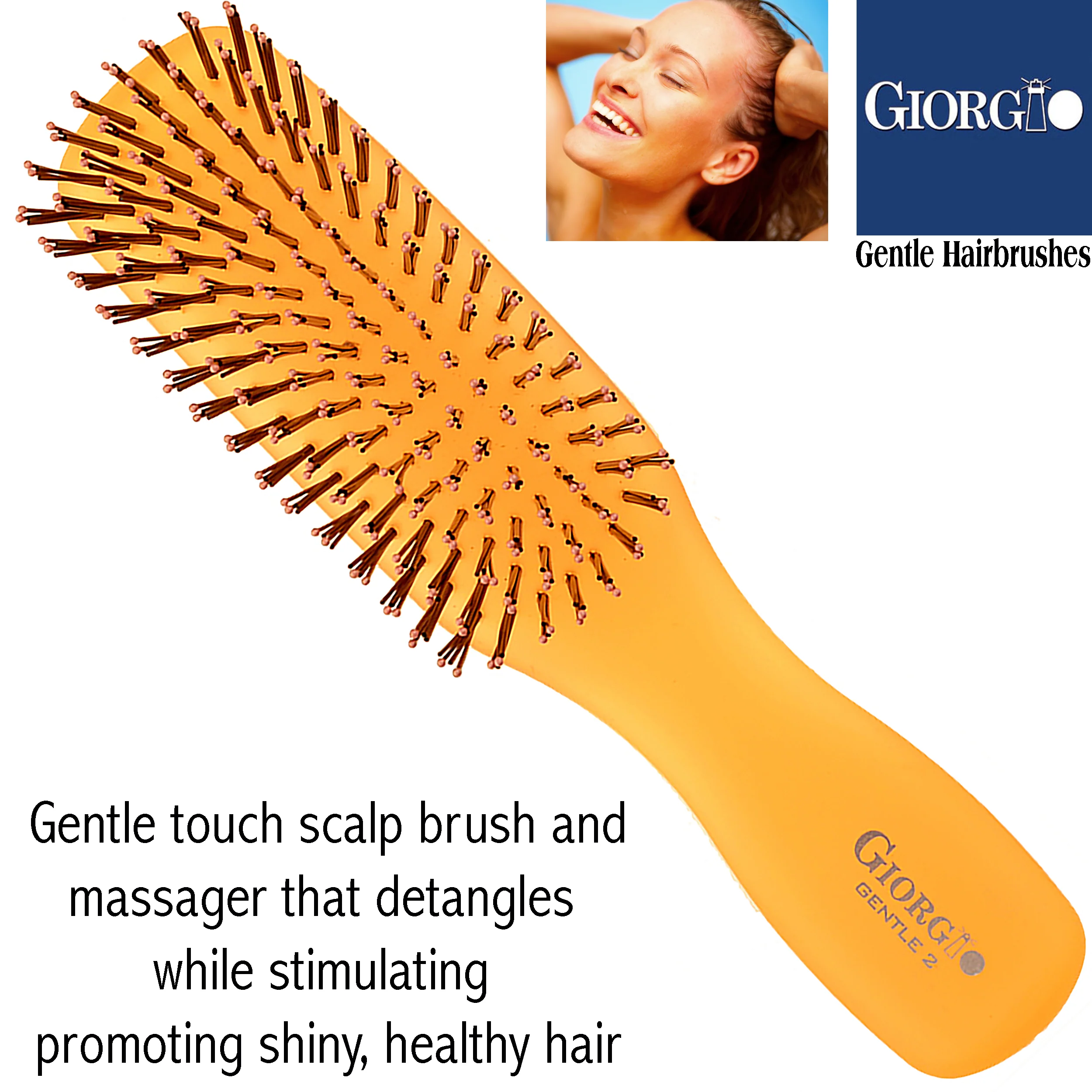 Gentle Neon 6.5" Nylon Bristle Scalp Sensitive Travel Size Hair Brush - Image 16