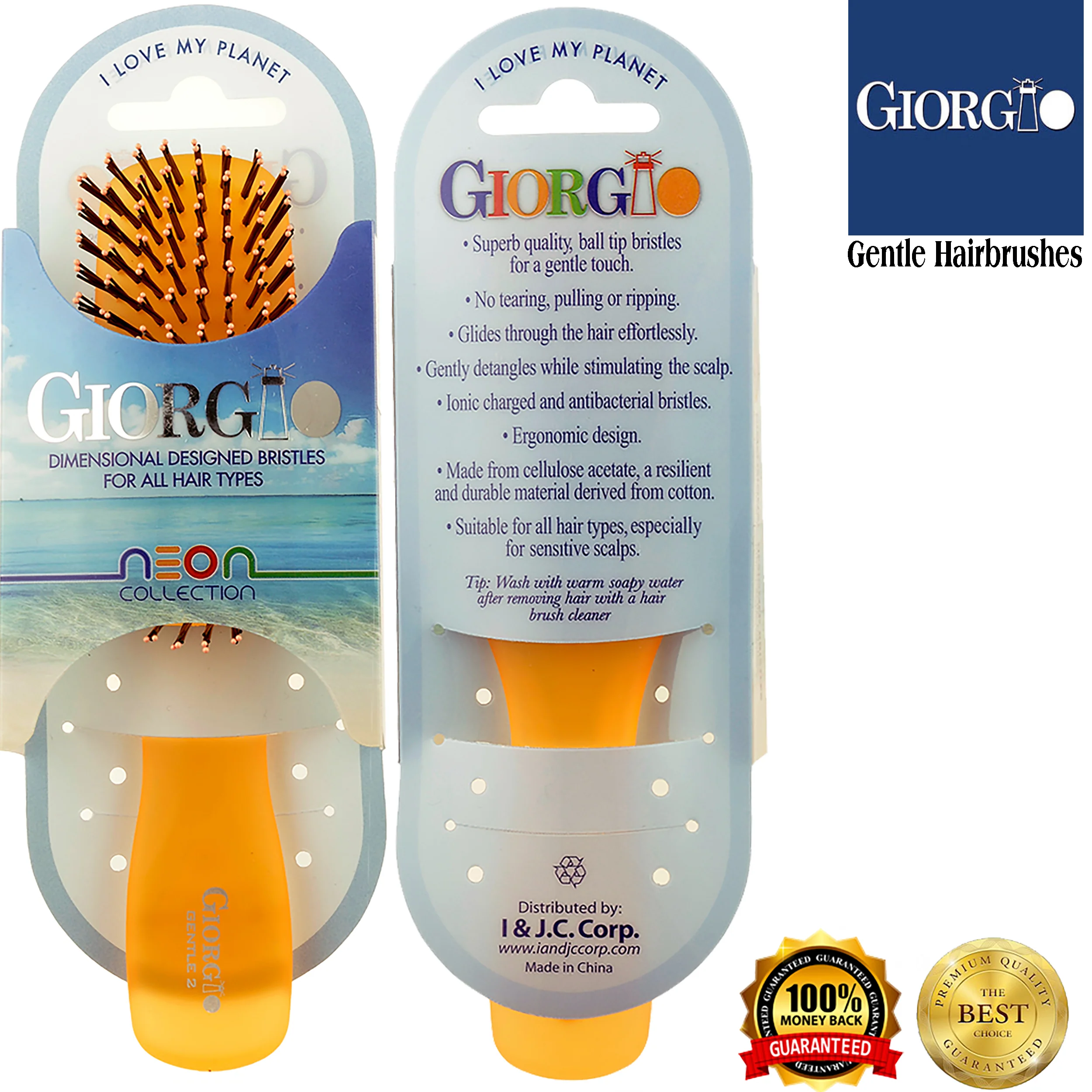 Gentle Neon 6.5" Nylon Bristle Scalp Sensitive Travel Size Hair Brush - Image 18