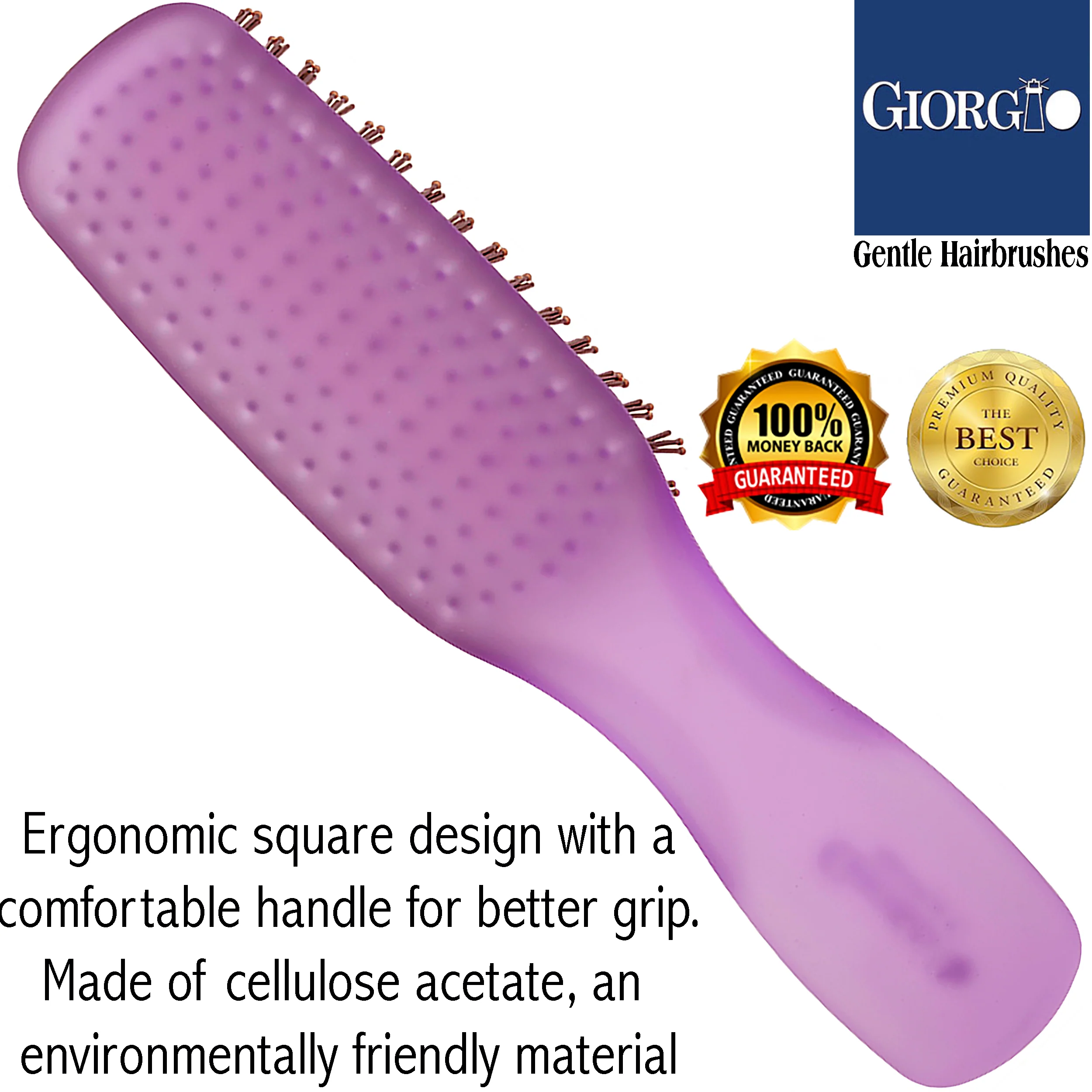 Gentle Neon 6.5" Nylon Bristle Scalp Sensitive Travel Size Hair Brush - Image 25