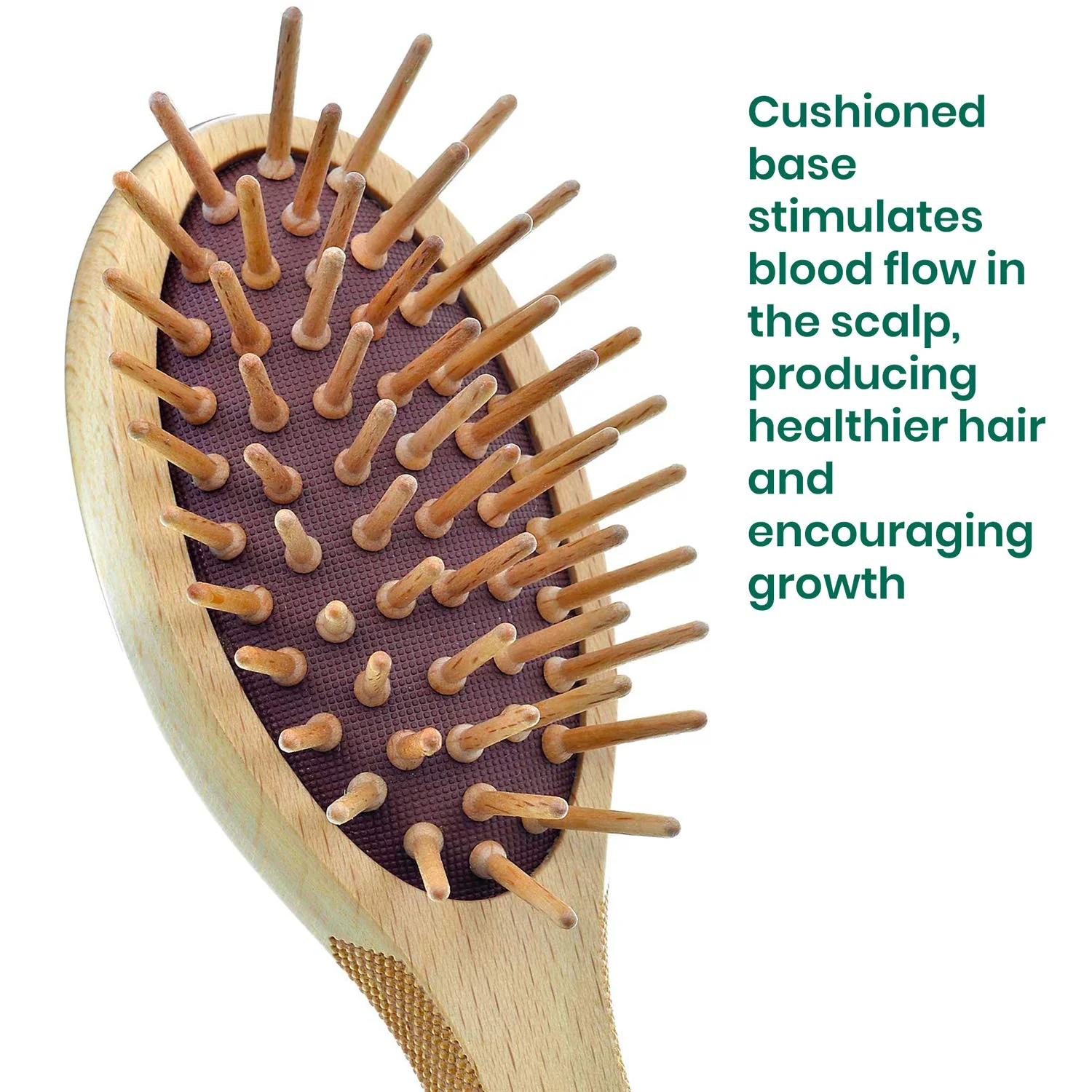 Naturals Wood Bristle Oval Detangling Hair Brush - Image 10