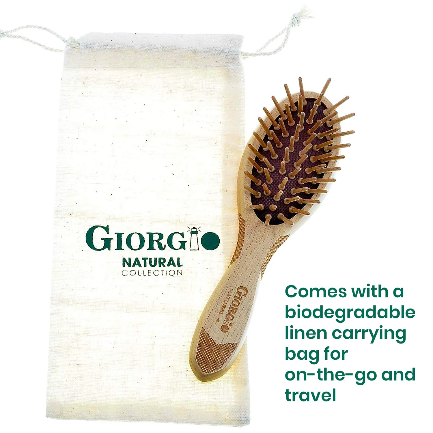 Naturals Wood Bristle Oval Detangling Hair Brush - Image 12