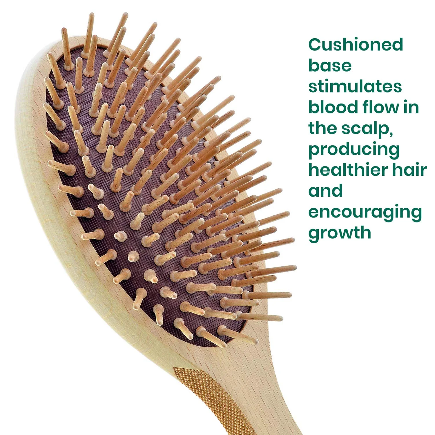 Naturals Wood Bristle Oval Detangling Hair Brush - Image 4