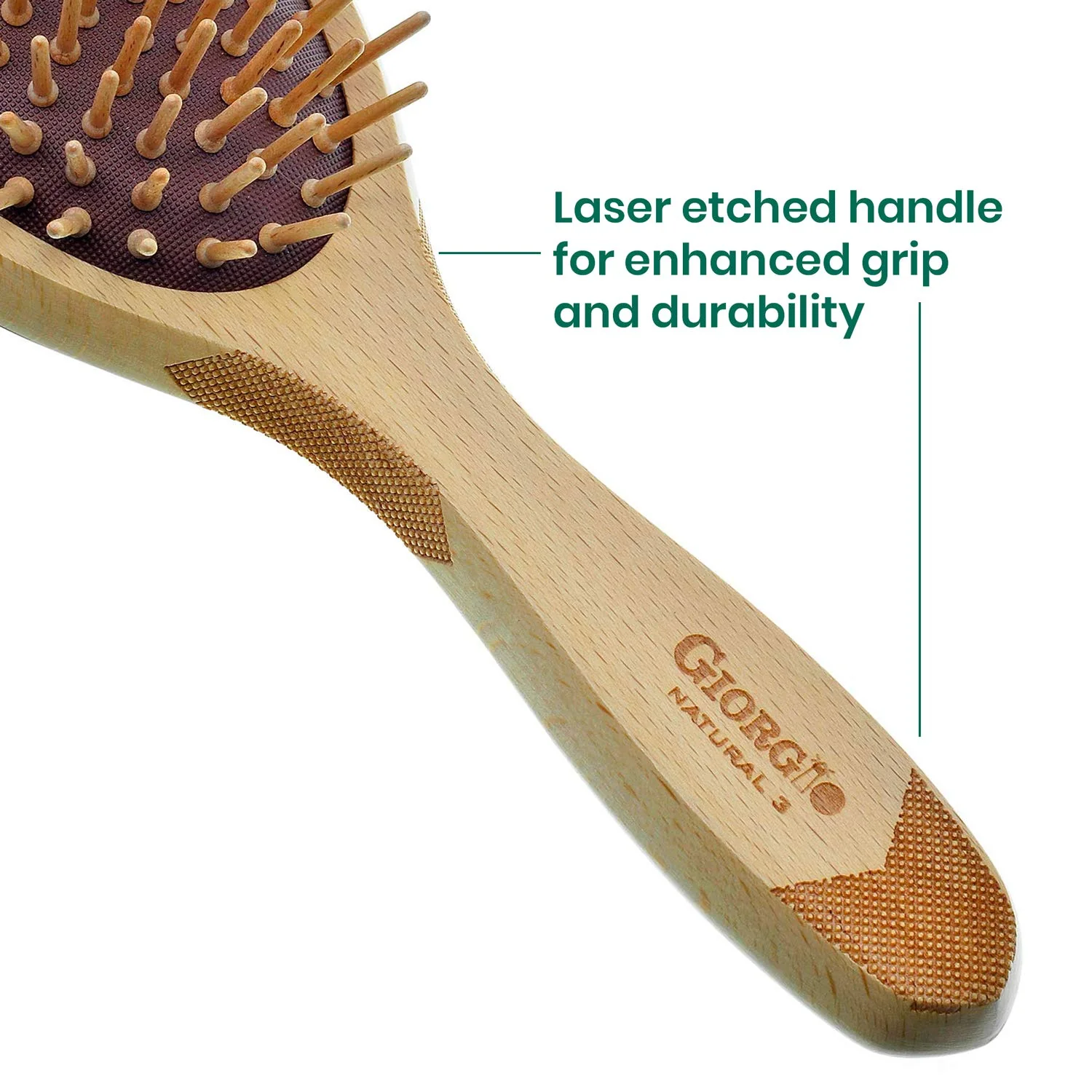 Naturals Wood Bristle Oval Detangling Hair Brush - Image 5