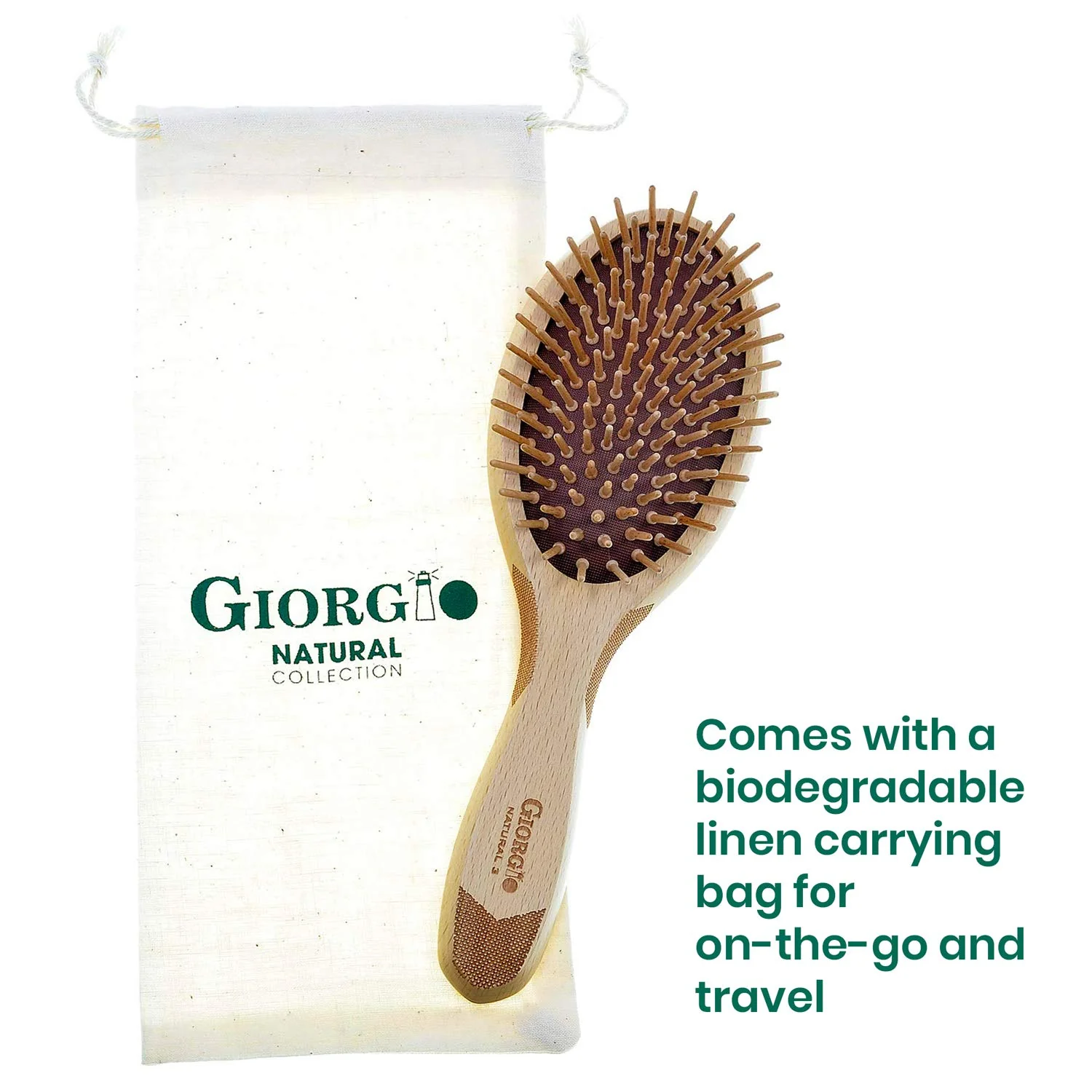 Naturals Wood Bristle Oval Detangling Hair Brush - Image 6