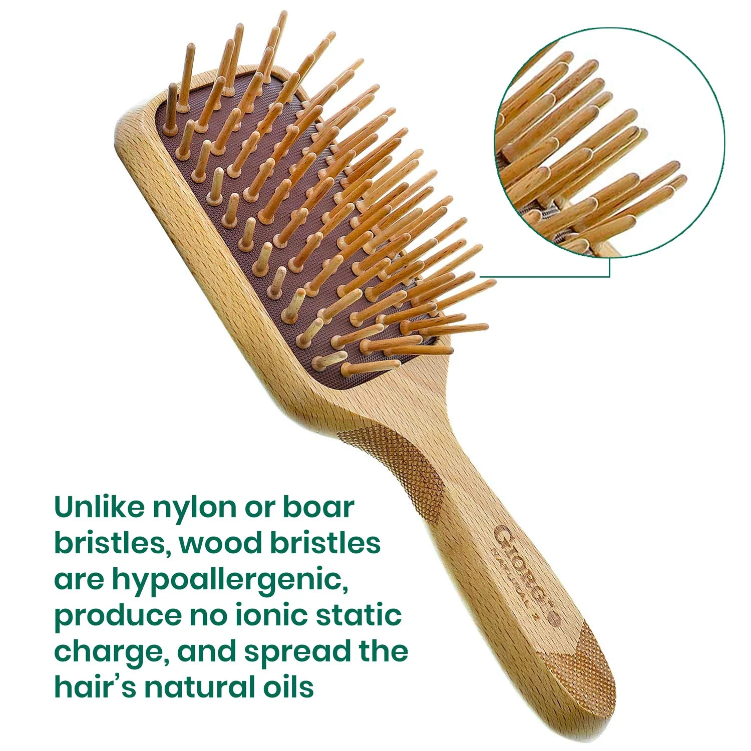 Naturals Wood Bristle Detangling Paddle Hair Brush - Image 10