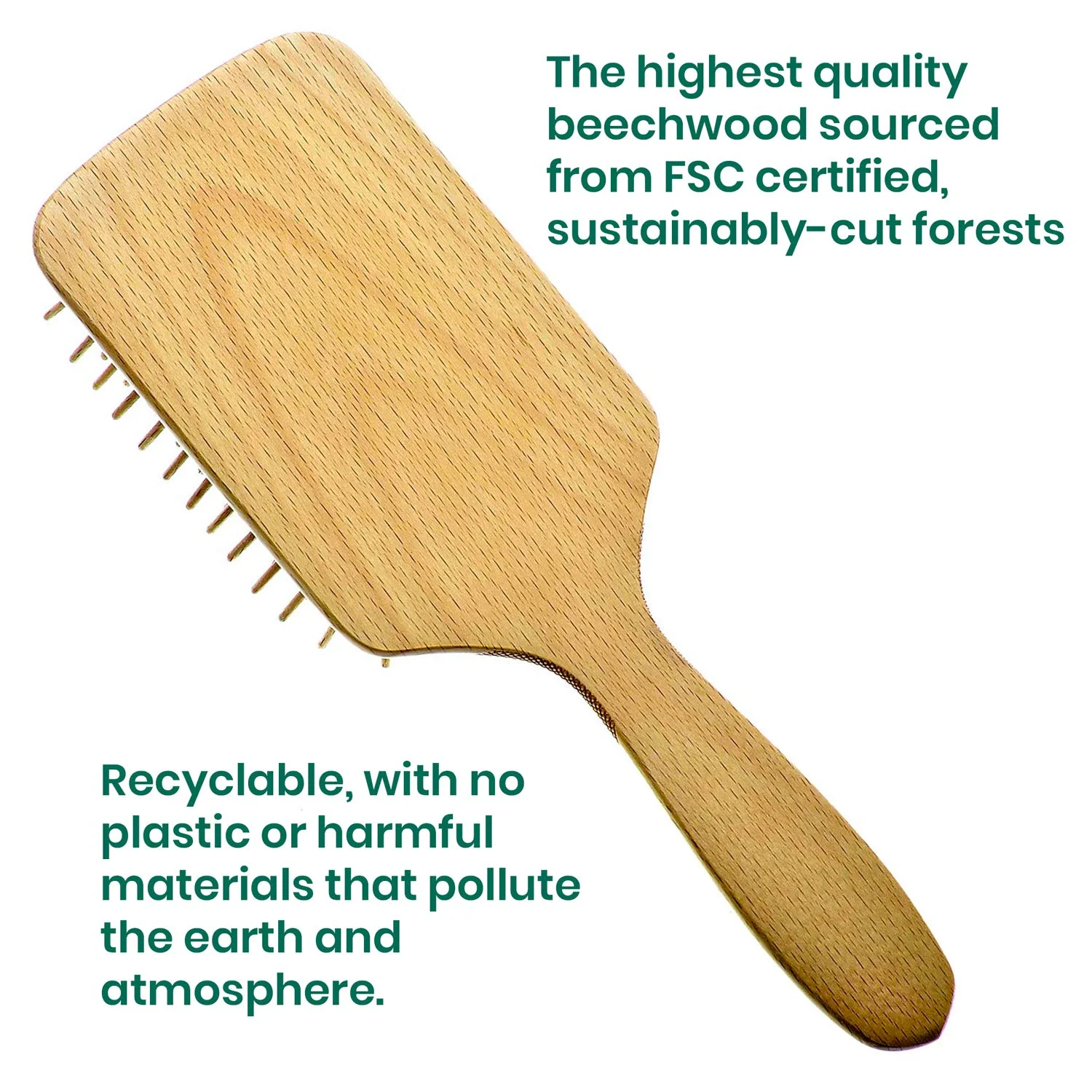 Naturals Wood Bristle Detangling Paddle Hair Brush - Image 5