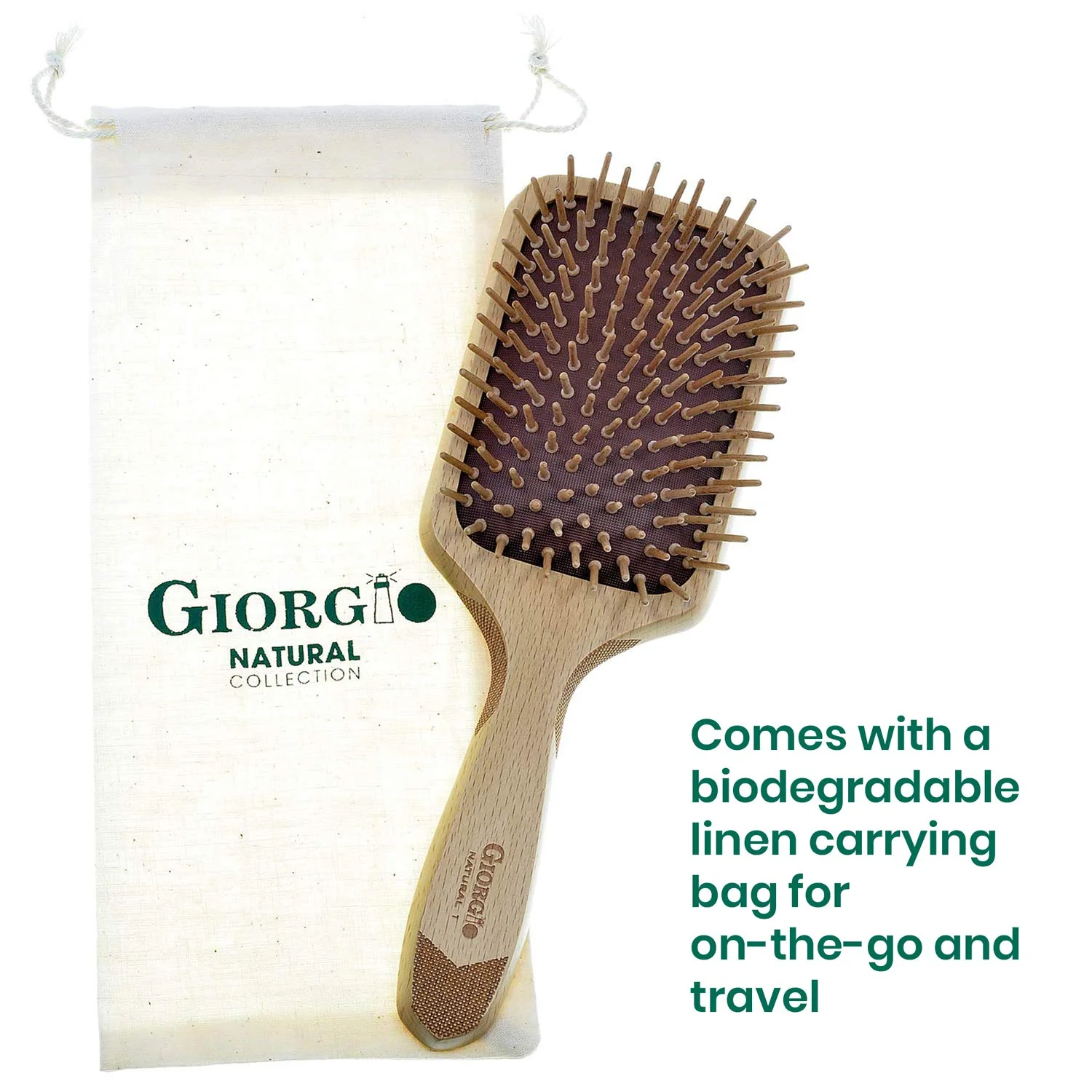 Naturals Wood Bristle Detangling Paddle Hair Brush - Image 7
