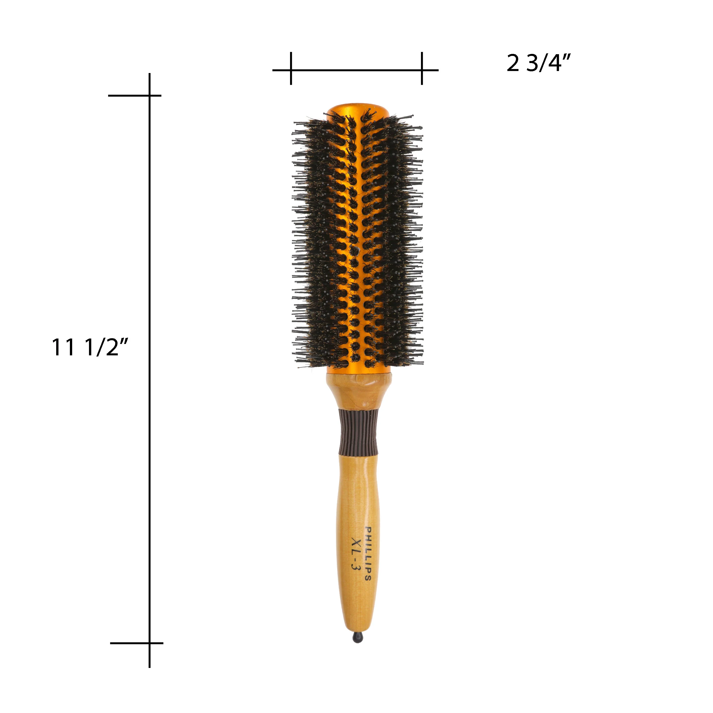 2.75" Ball-Tipped Nylon and Boar Bristle Round Hair Brush - Image 3